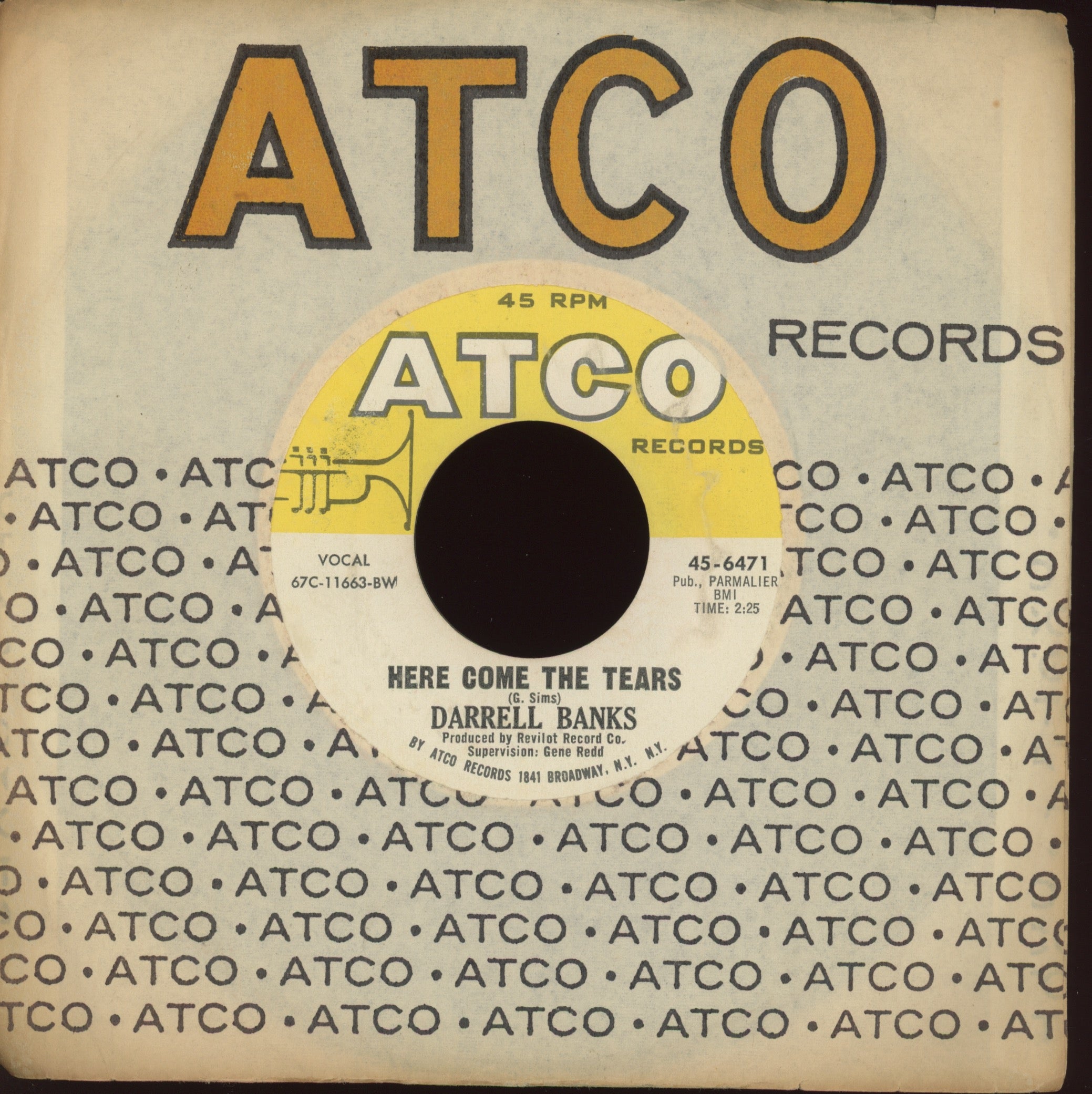 Darrell Banks - I've Got That Feelin' on Atco Northern Soul 45