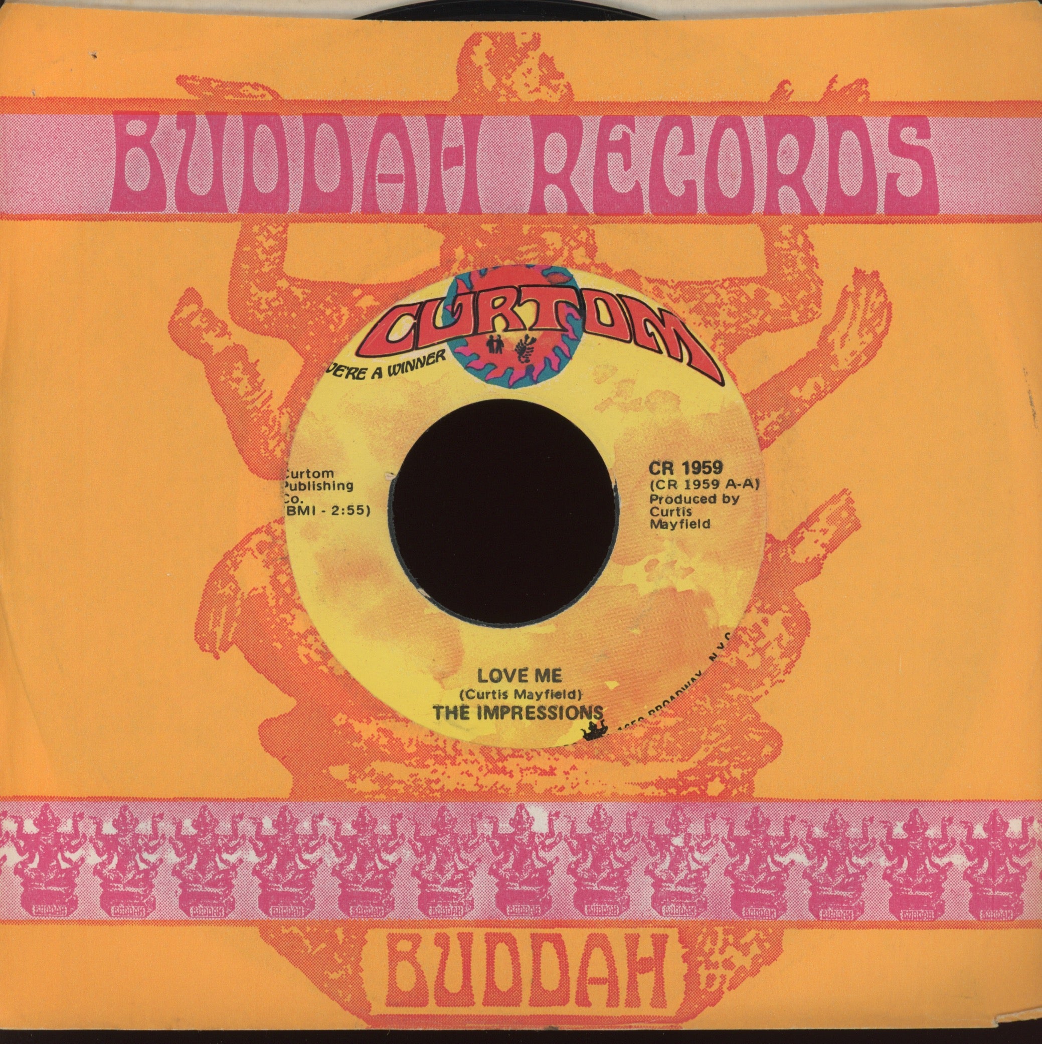 The Impressions - Love Me on Curtom Soul Funk 45