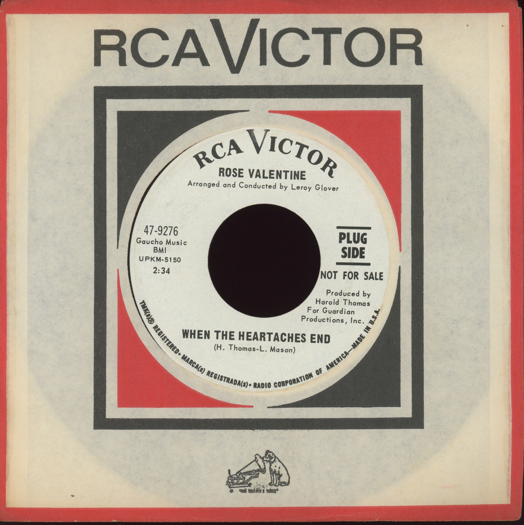 Rose Valentine - When The Heartaches End on RCA Promo Northern Soul 45