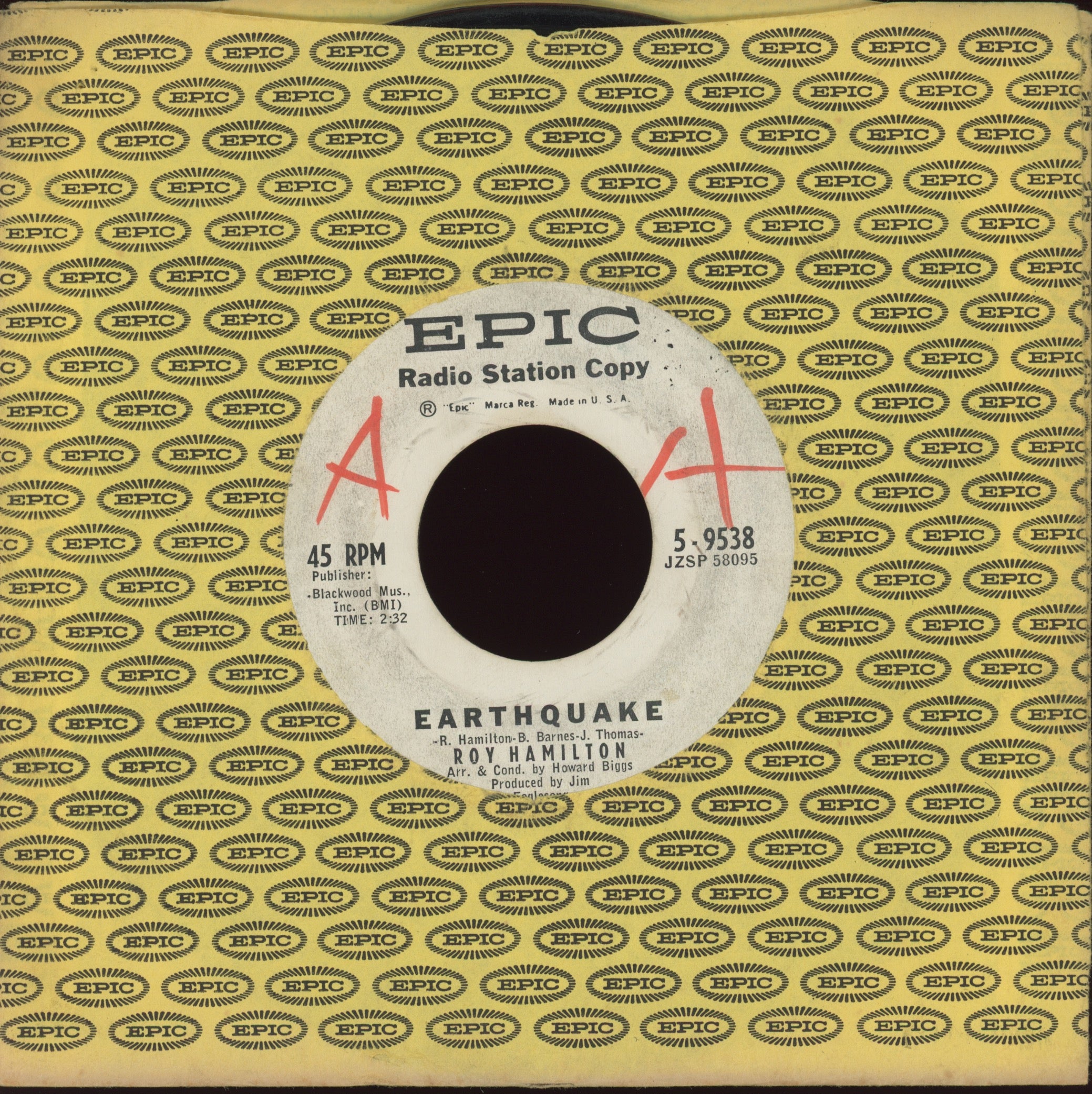 Roy Hamilton - Earthquake on Epic Promo Northern Soul 45