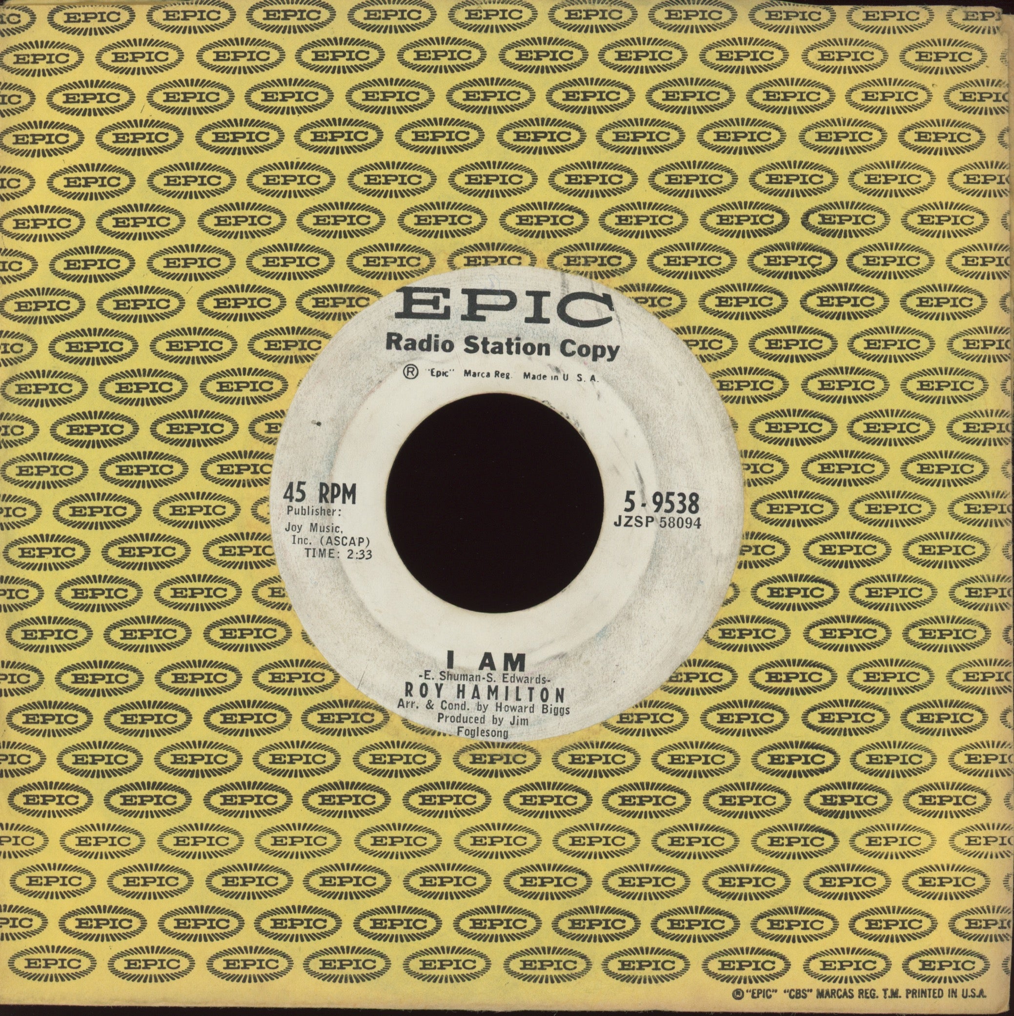 Roy Hamilton - Earthquake on Epic Promo Northern Soul 45