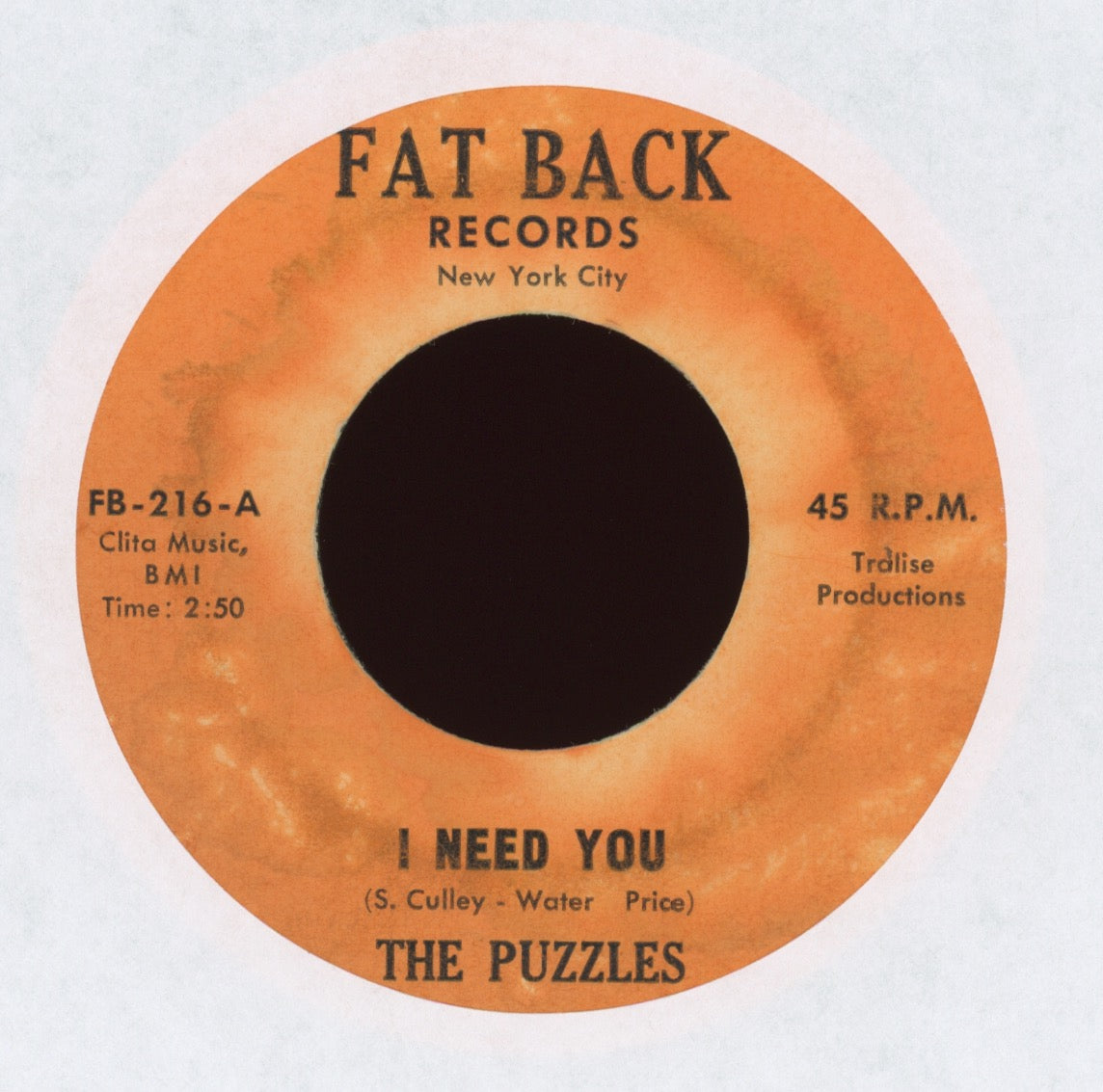 The Puzzles - I Need You on Fat Back Northern Soul 45