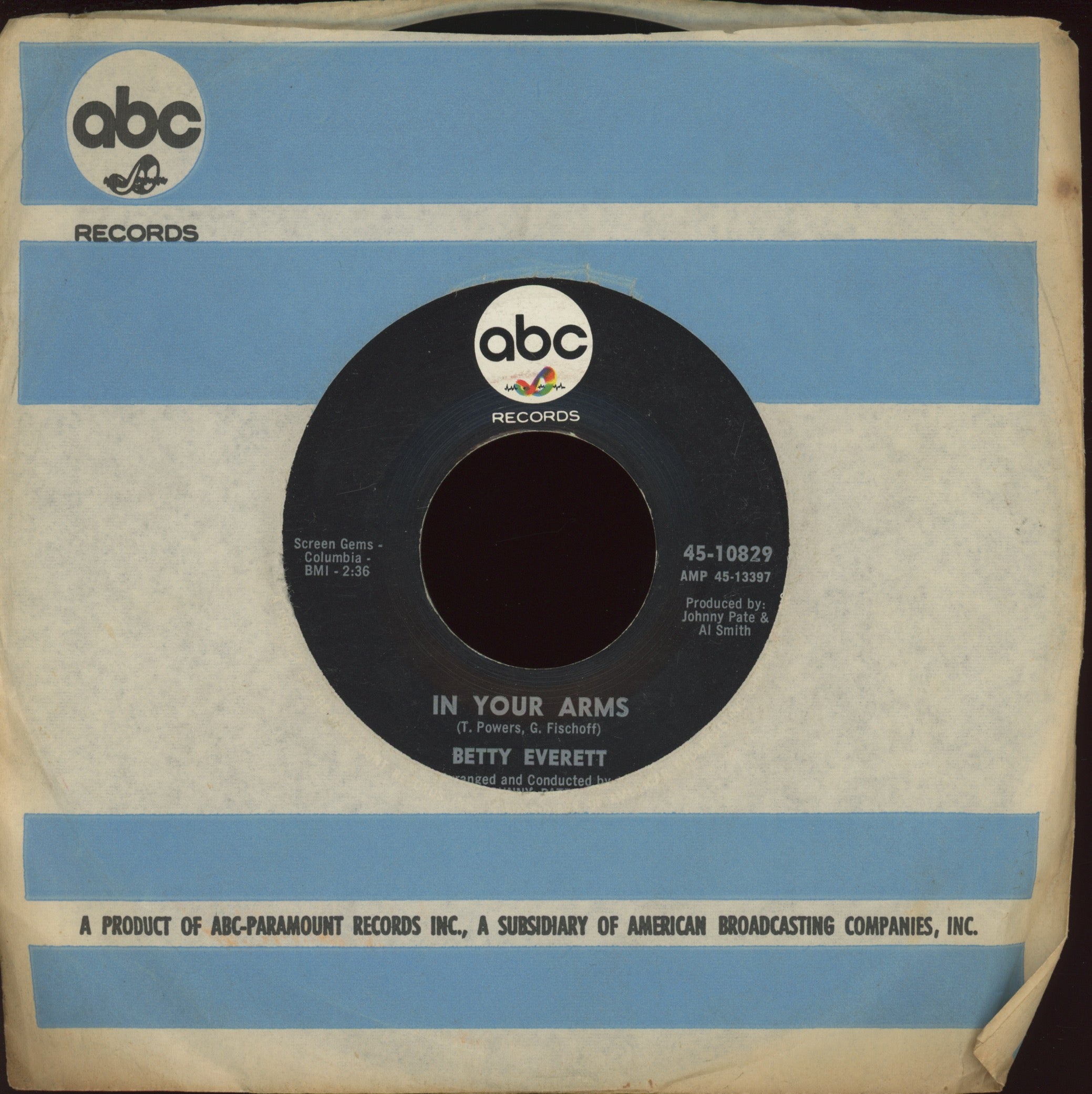 Betty Everett - In Your Arms on ABC Crossover Soul 45
