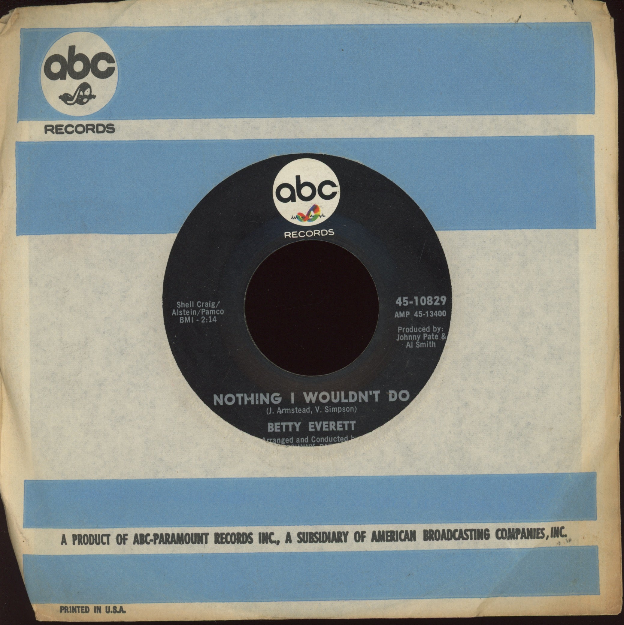 Betty Everett - In Your Arms on ABC Crossover Soul 45