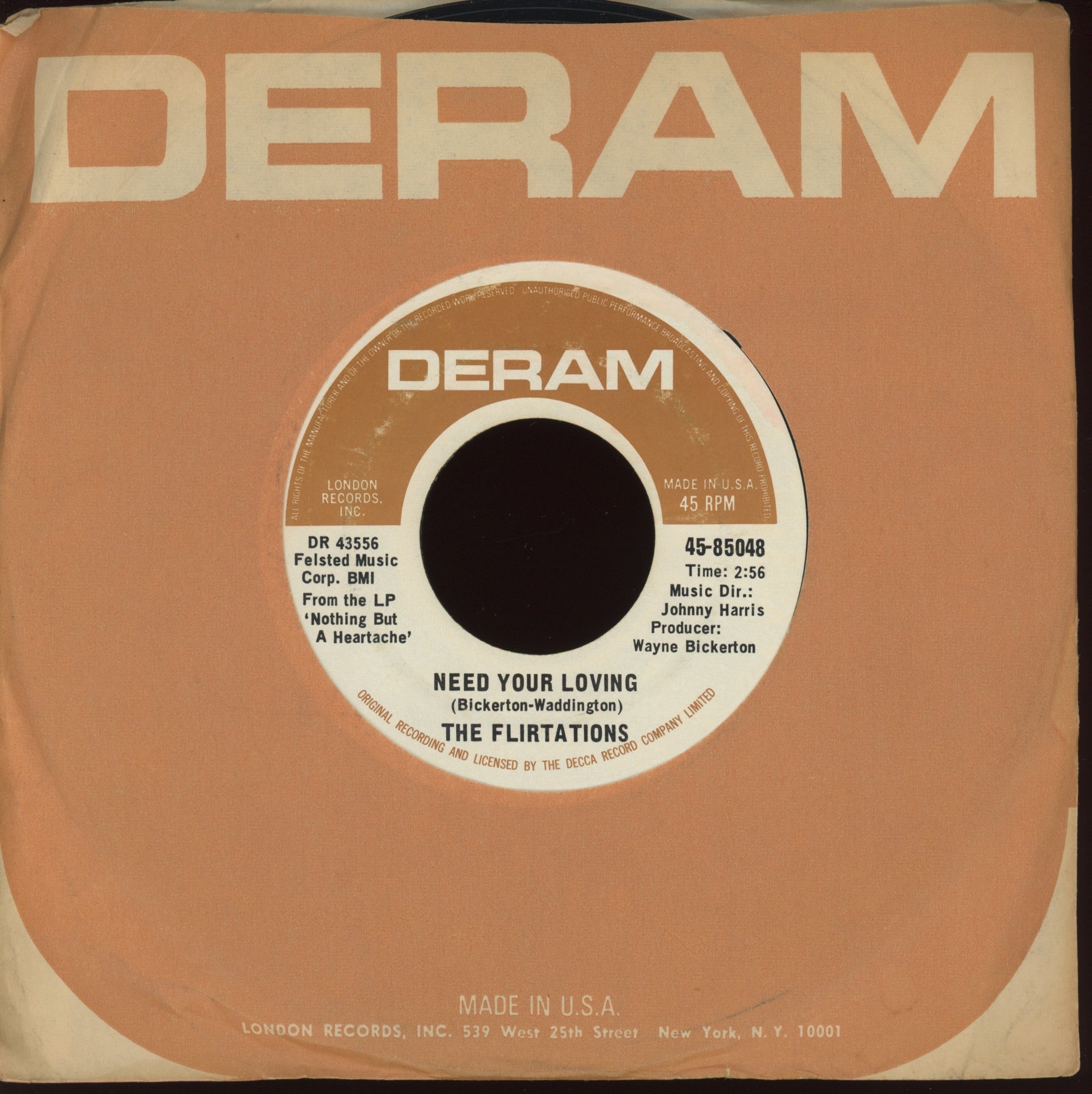 The Flirtations - Need Your Loving on Deram Northern Soul 45