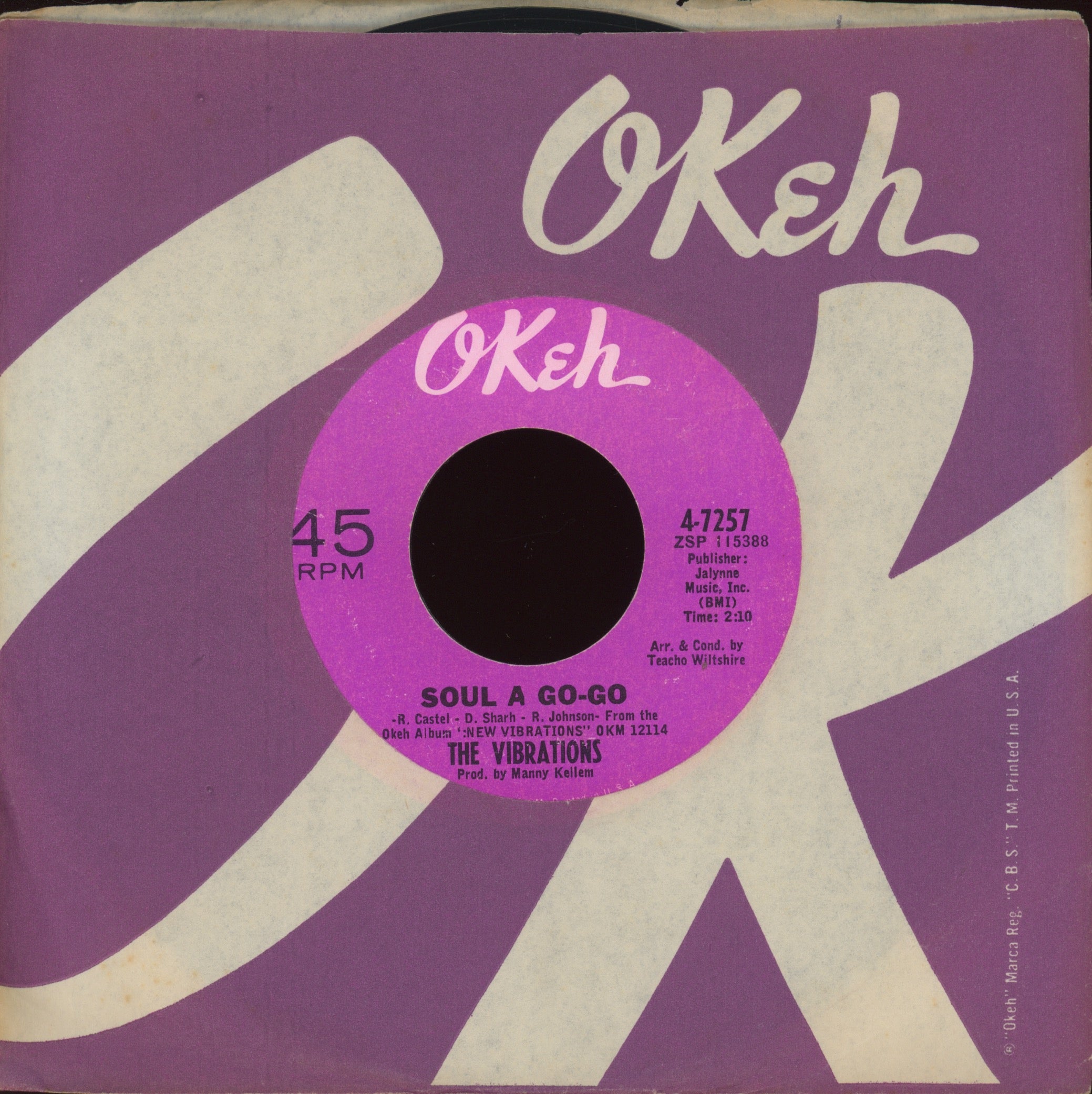 The Vibrations - Soul A Go-Go on Okeh Northern Soul 45