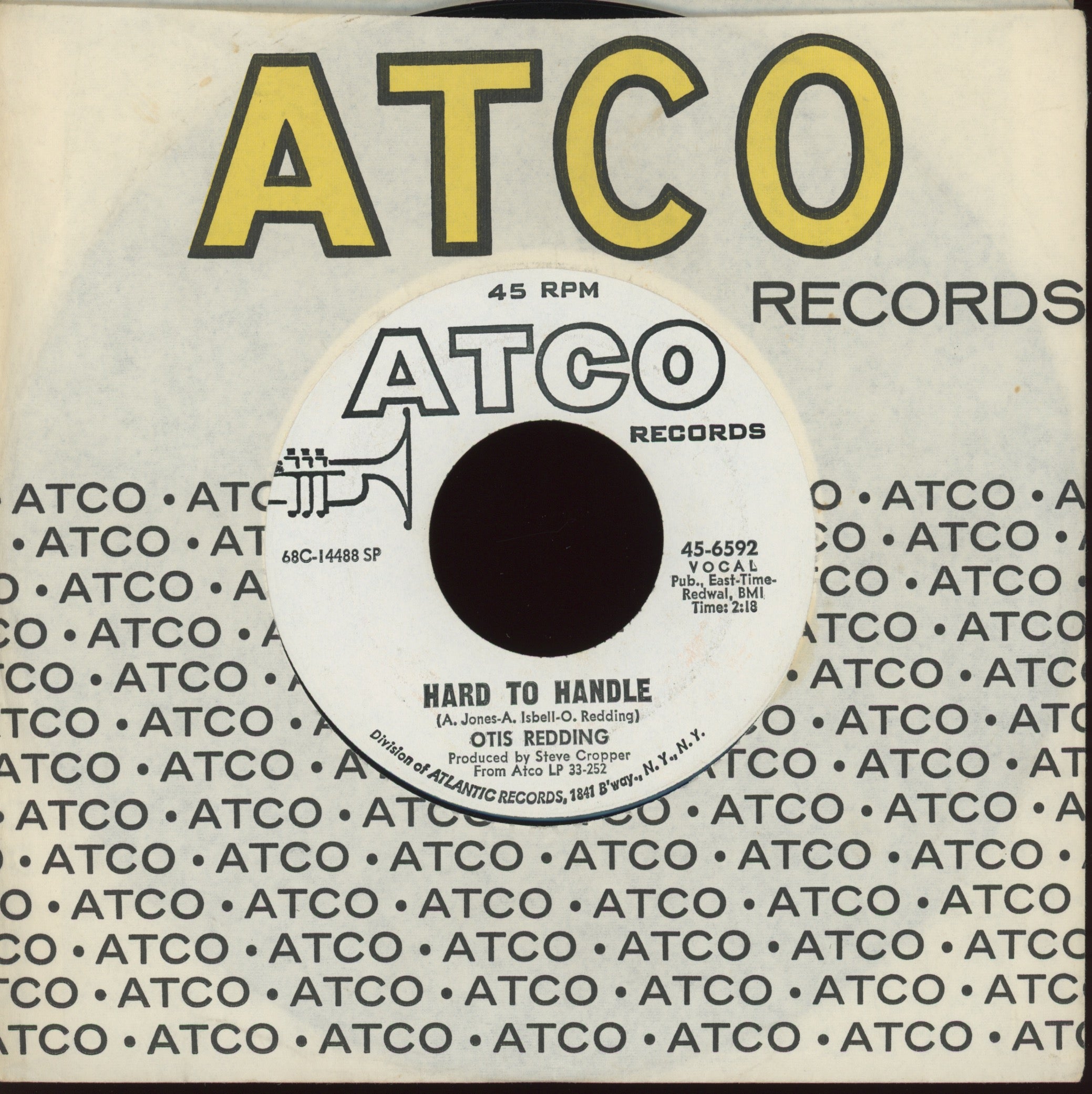 Otis Redding - Hard To Handle on Atco Promo Soul 45