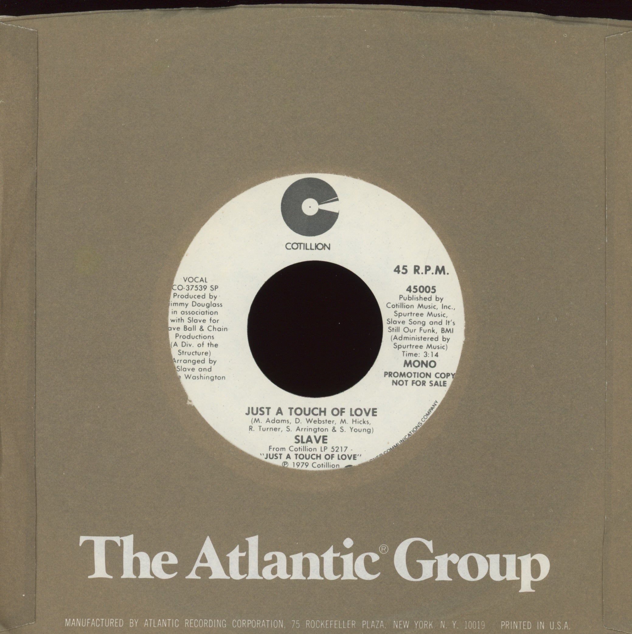 Slave - Just A Touch Of Love on Cotillion Promo 70's Soul Funk 45