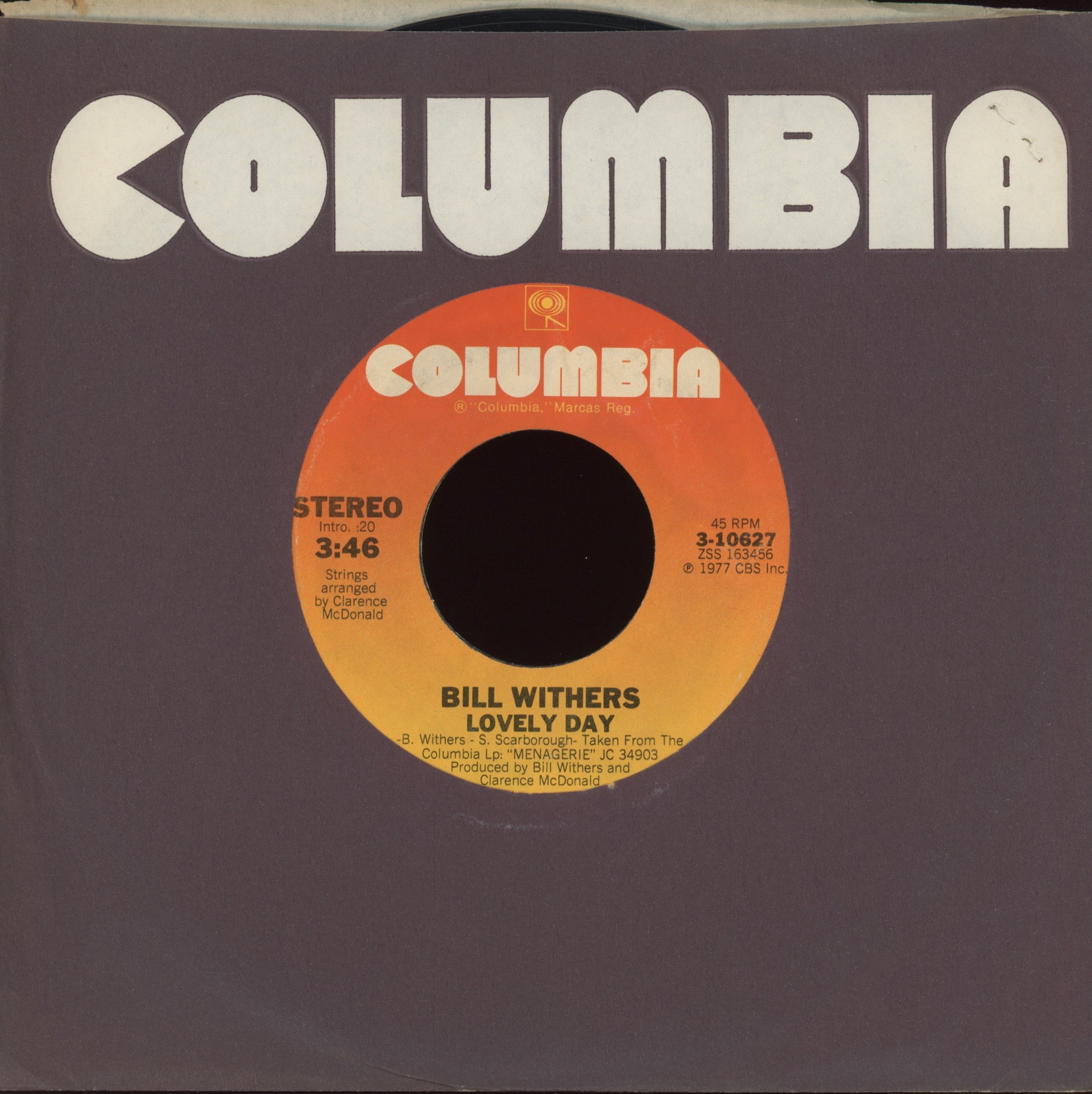 Bill Withers - Lovely Day on Columbia Soul Funk 45