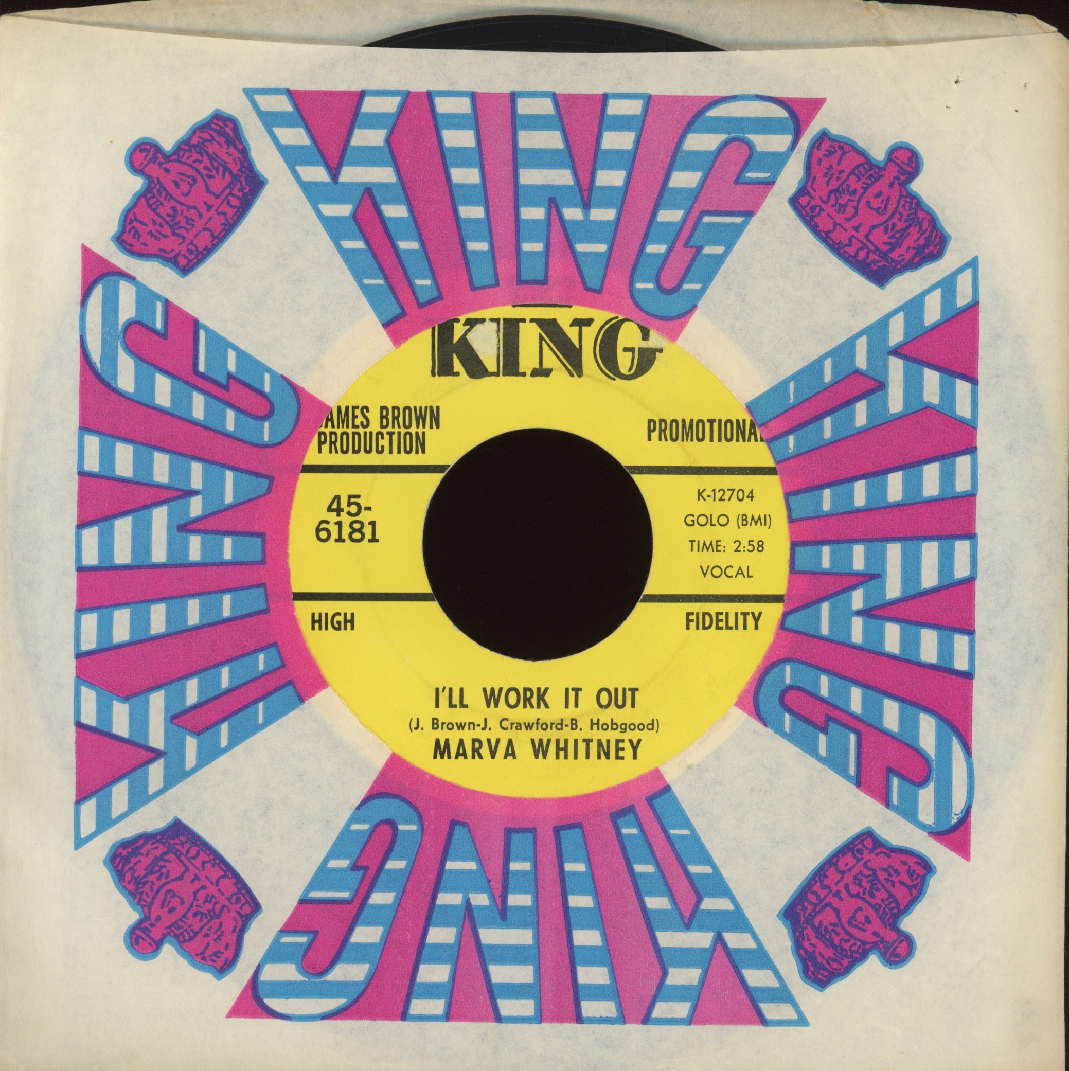 Marva Whitney - I'll Work It Out on King Promo Soul 45