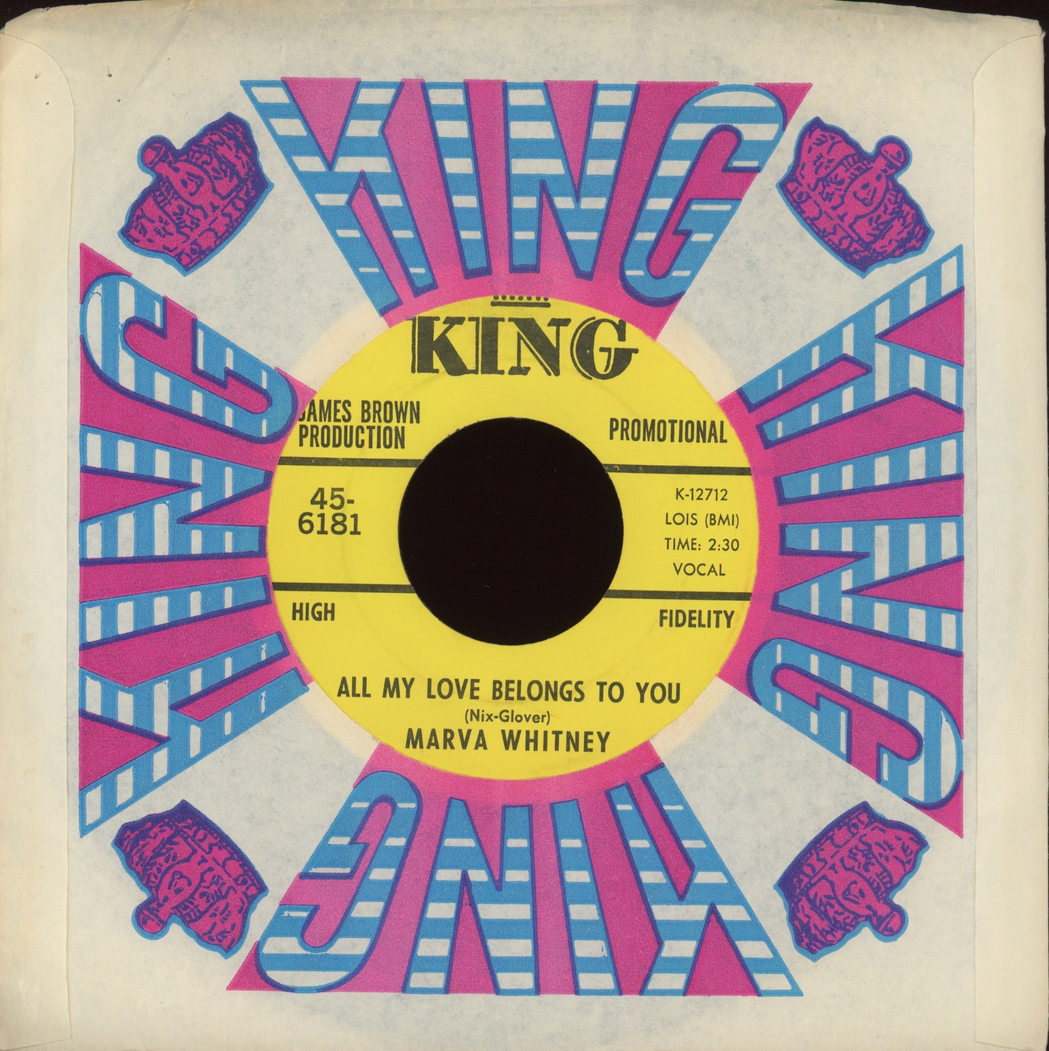 Marva Whitney - I'll Work It Out on King Promo Soul 45