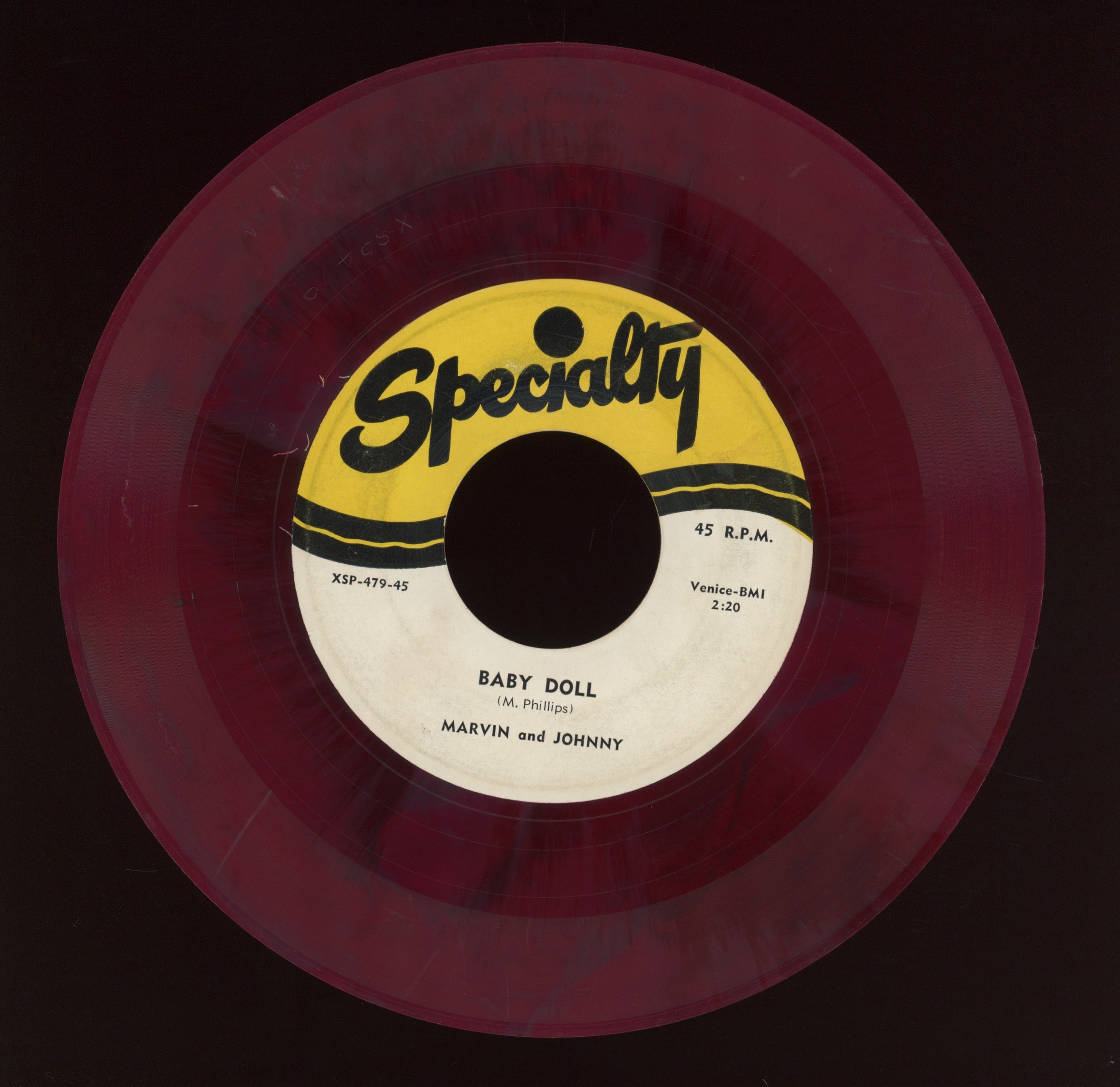 Marvin & Johnny - Baby Doll on Specialty Red Vinyl R&B 45