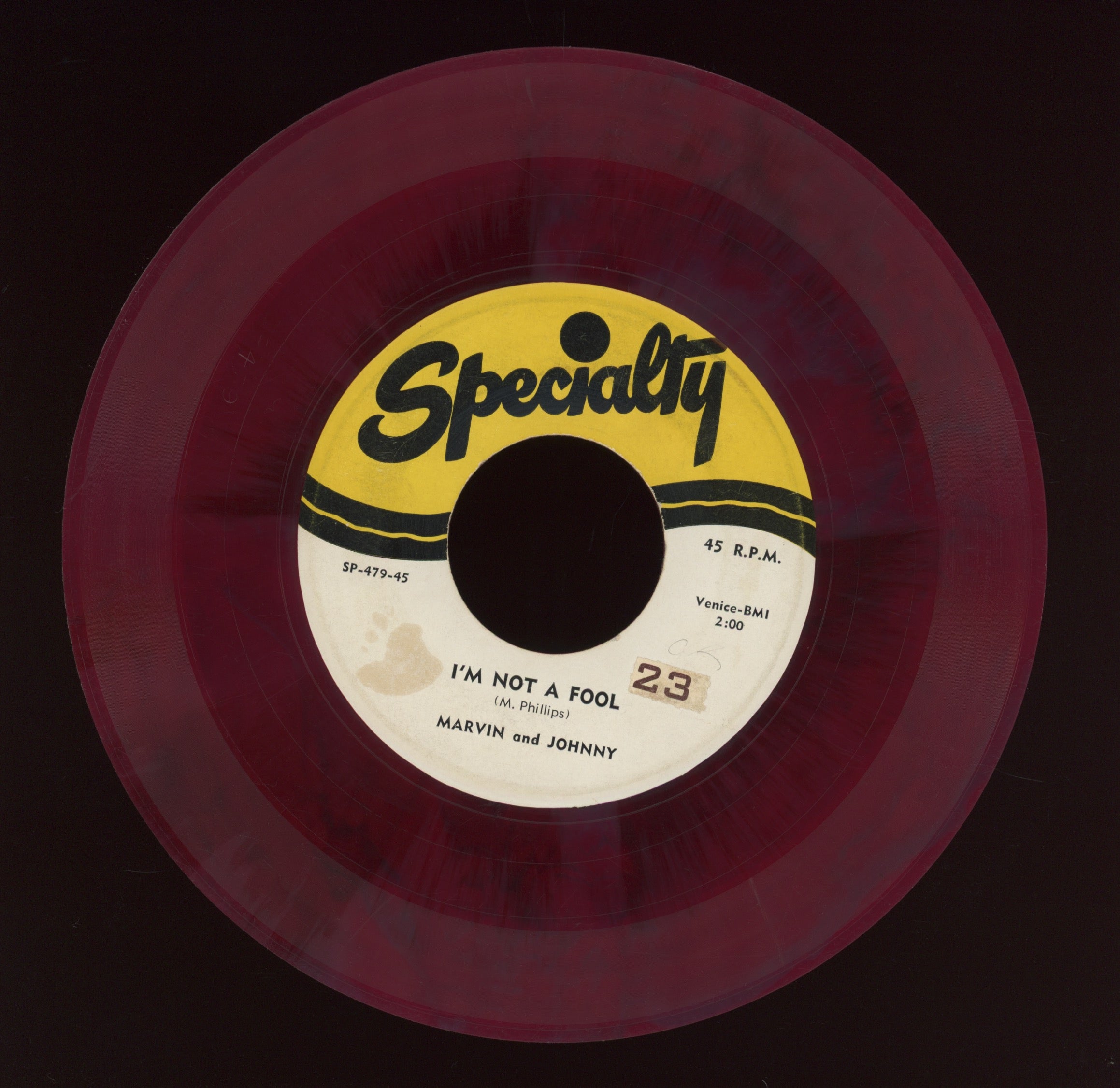 Marvin & Johnny - Baby Doll on Specialty Red Vinyl R&B 45