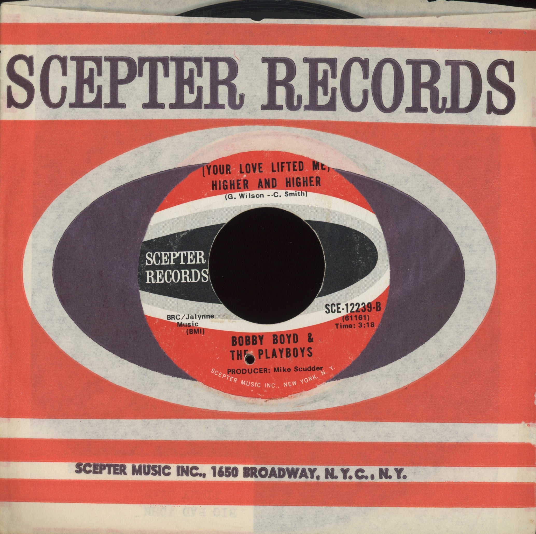 Bobby Boyd And The Playboys - (Your Love Lifted Me) Higher And Higher on Scepter Northern Soul 45