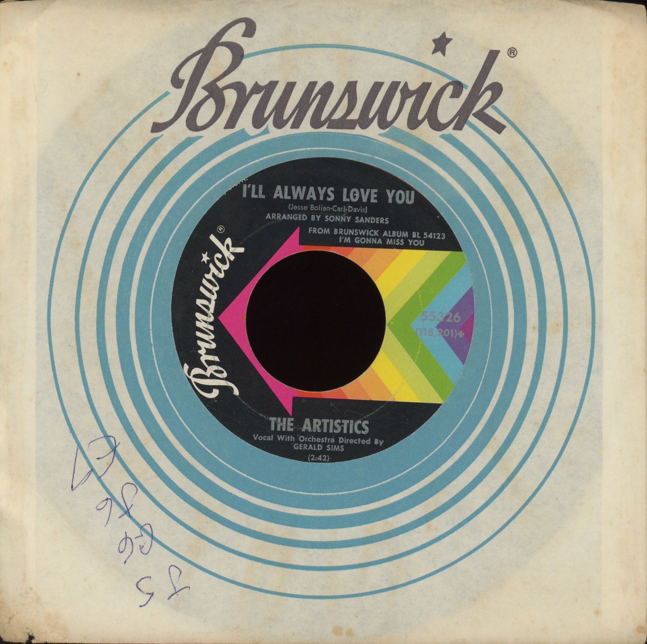 The Artistics - Love Song on Brunswick Northern Soul 45