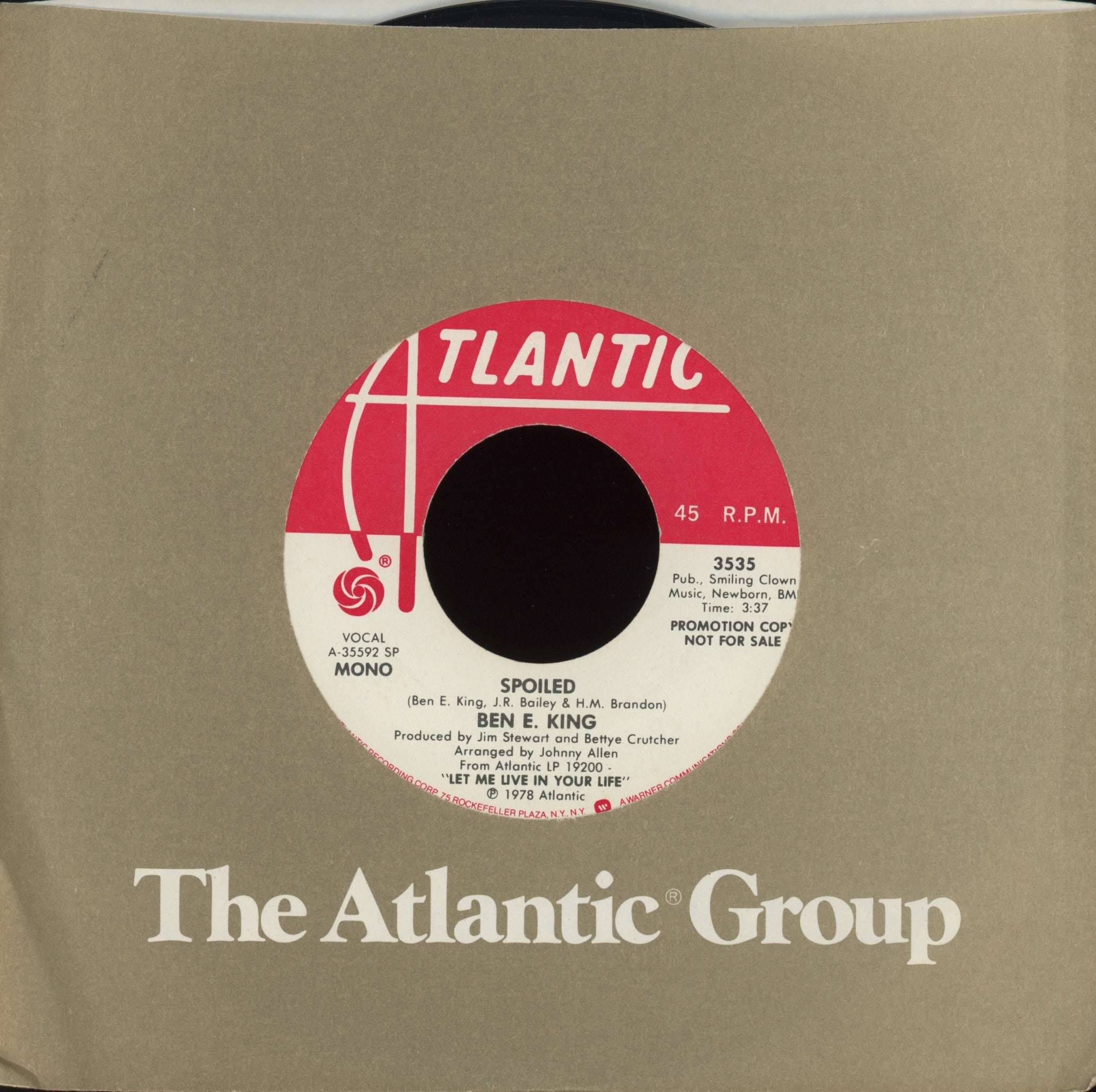 Ben E. King - Spoiled on Atlantic 70's Soul Stepper 45