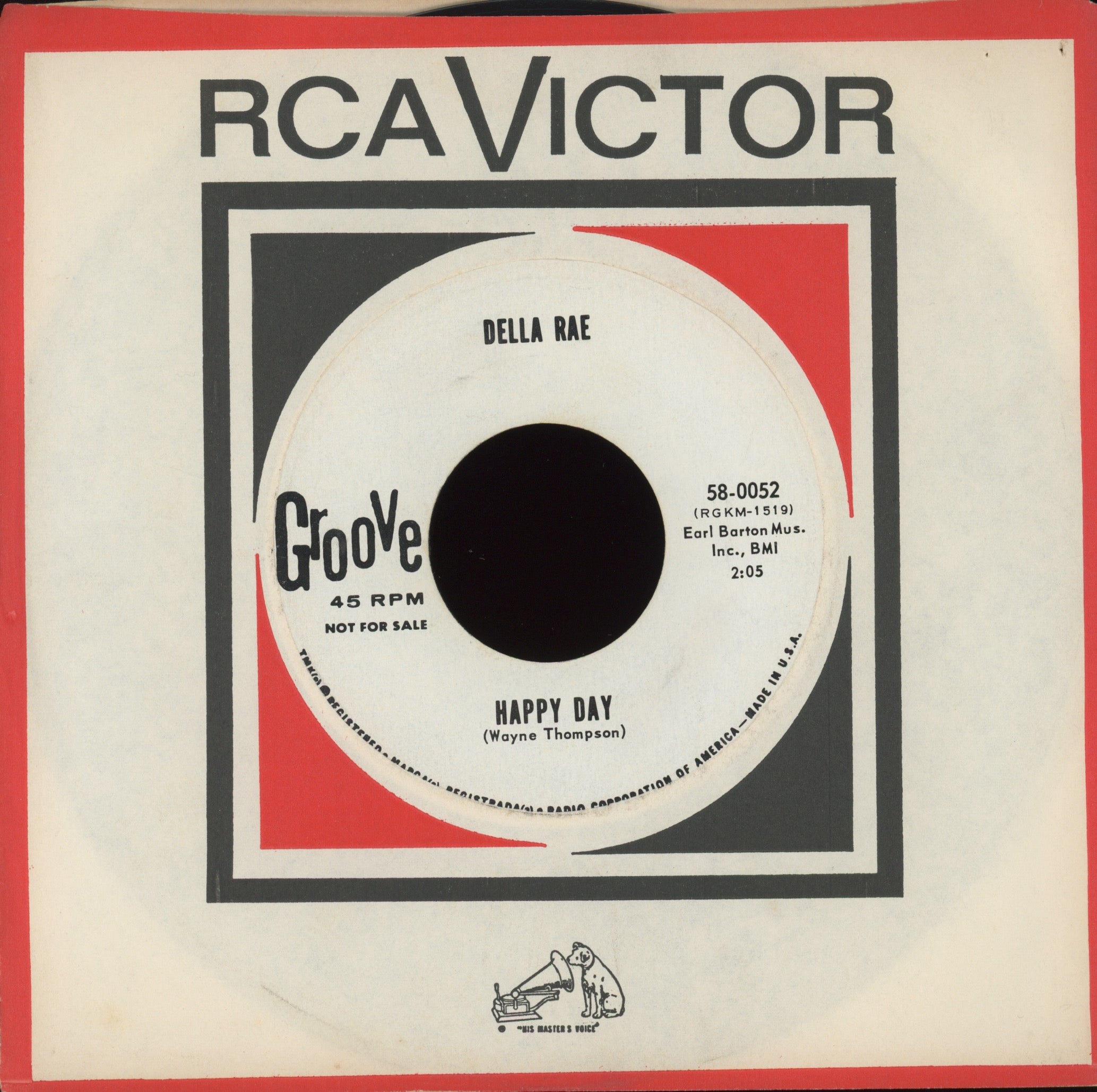 Della Rae - Happy Day on Groove Promo R&B 45