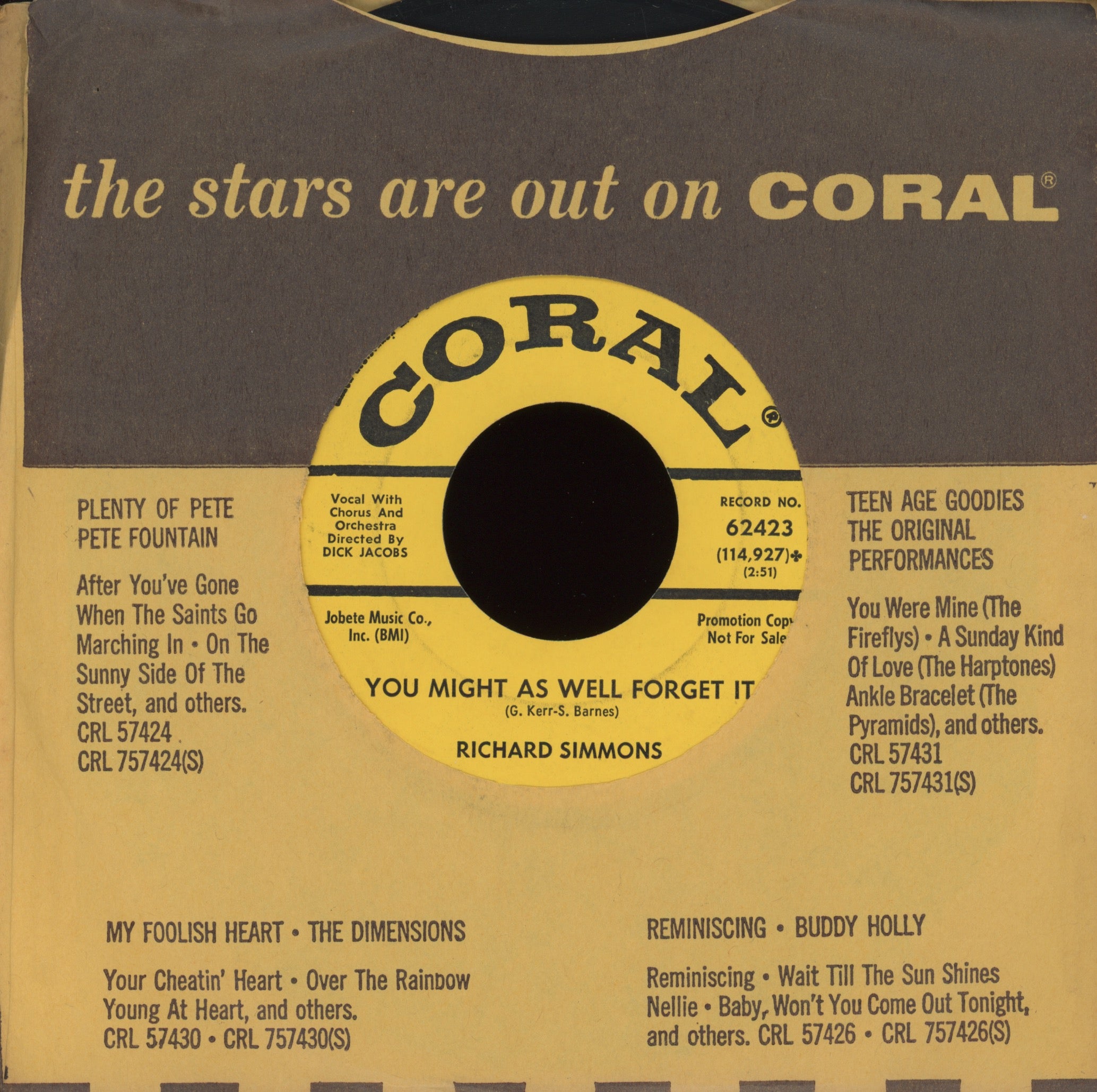 Richard Simmons - You Might As Well Forget It on Brunswick Promo Northern Soul 45