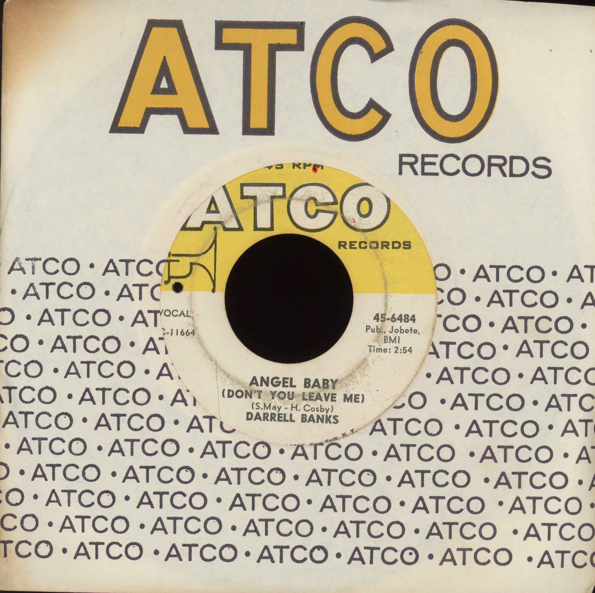 Darrell Banks - Angel Baby (Don't You Leave Me) on Atco Northern Soul 45