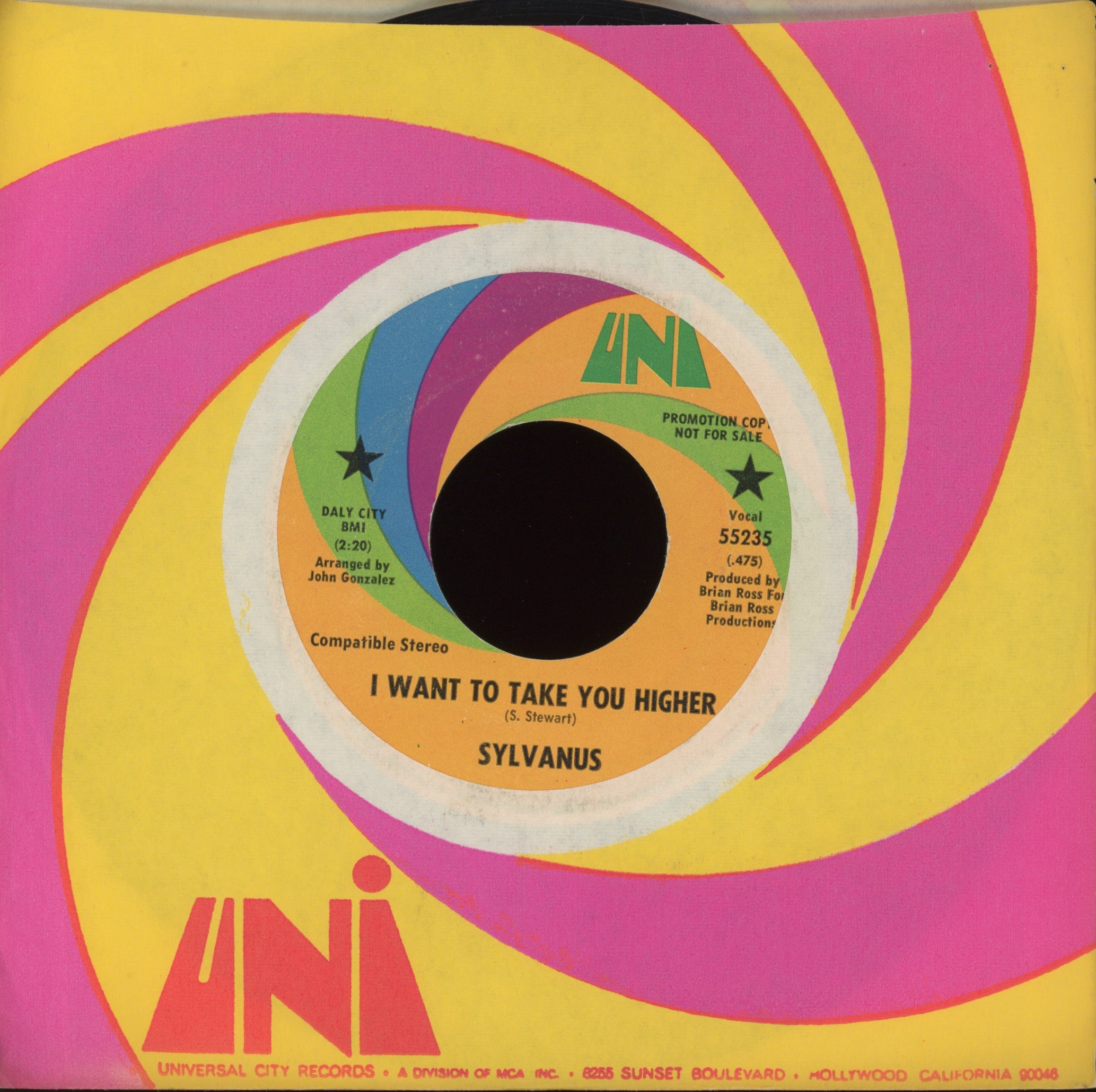 Sylvanus - I Want To Take You Higher on Uni Promo Funk 45