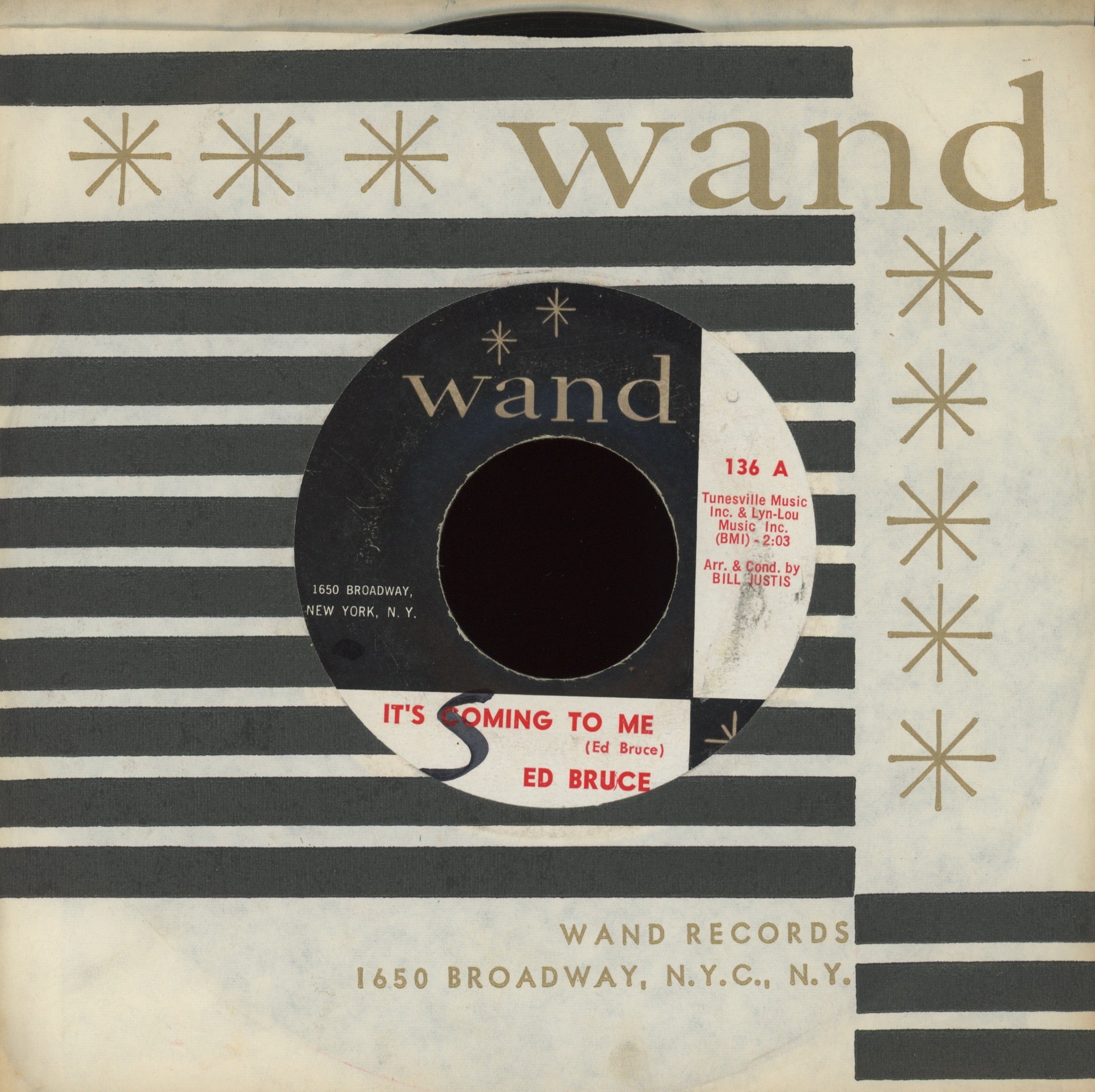 Ed Bruce - It's Coming To Me on Wand Rock 45