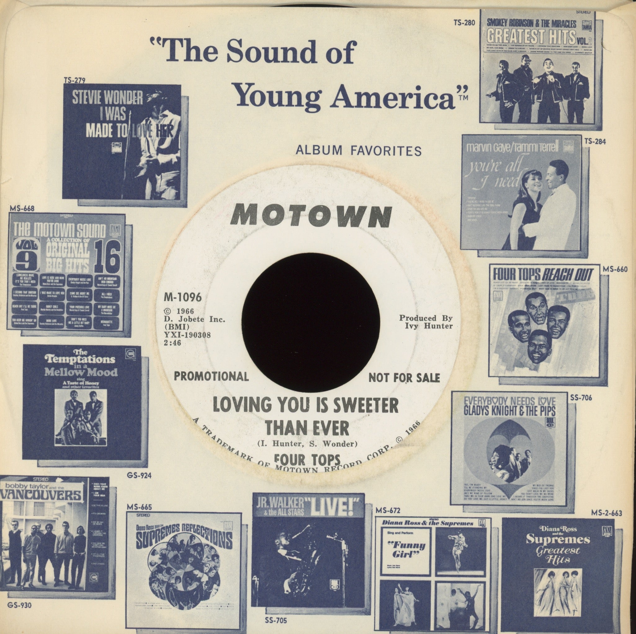 Four Tops - Loving You Is Sweeter Than Ever on Motown Promo Northern Soul 45