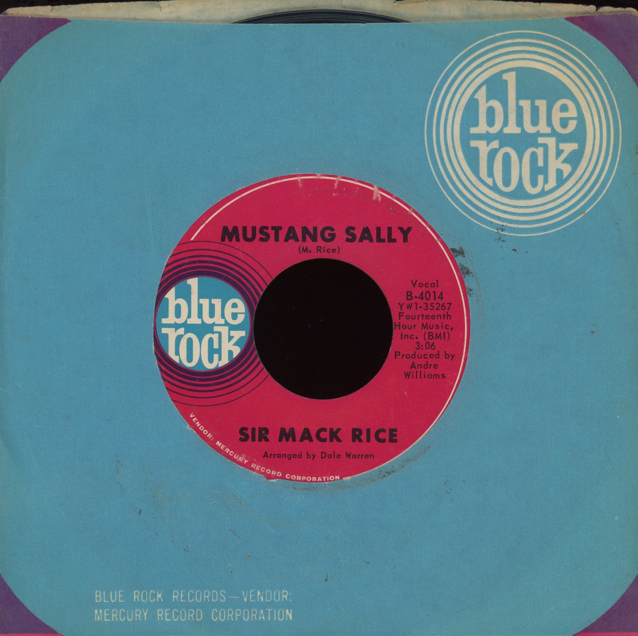 Sir Mack Rice - Mustang Sally on Blue Rock Funk 45