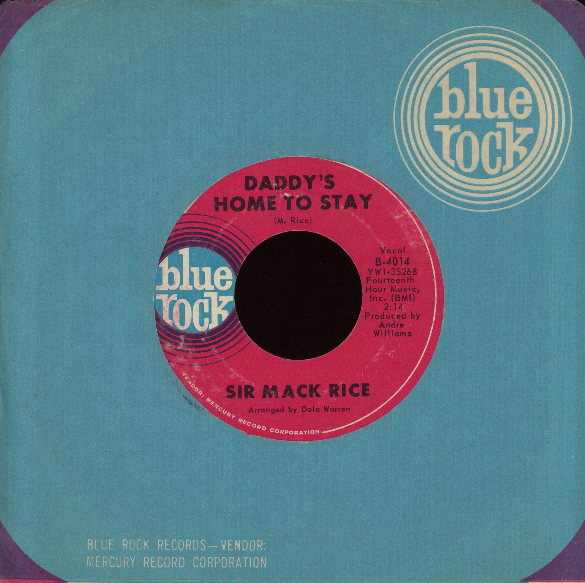 Sir Mack Rice - Mustang Sally on Blue Rock Funk 45