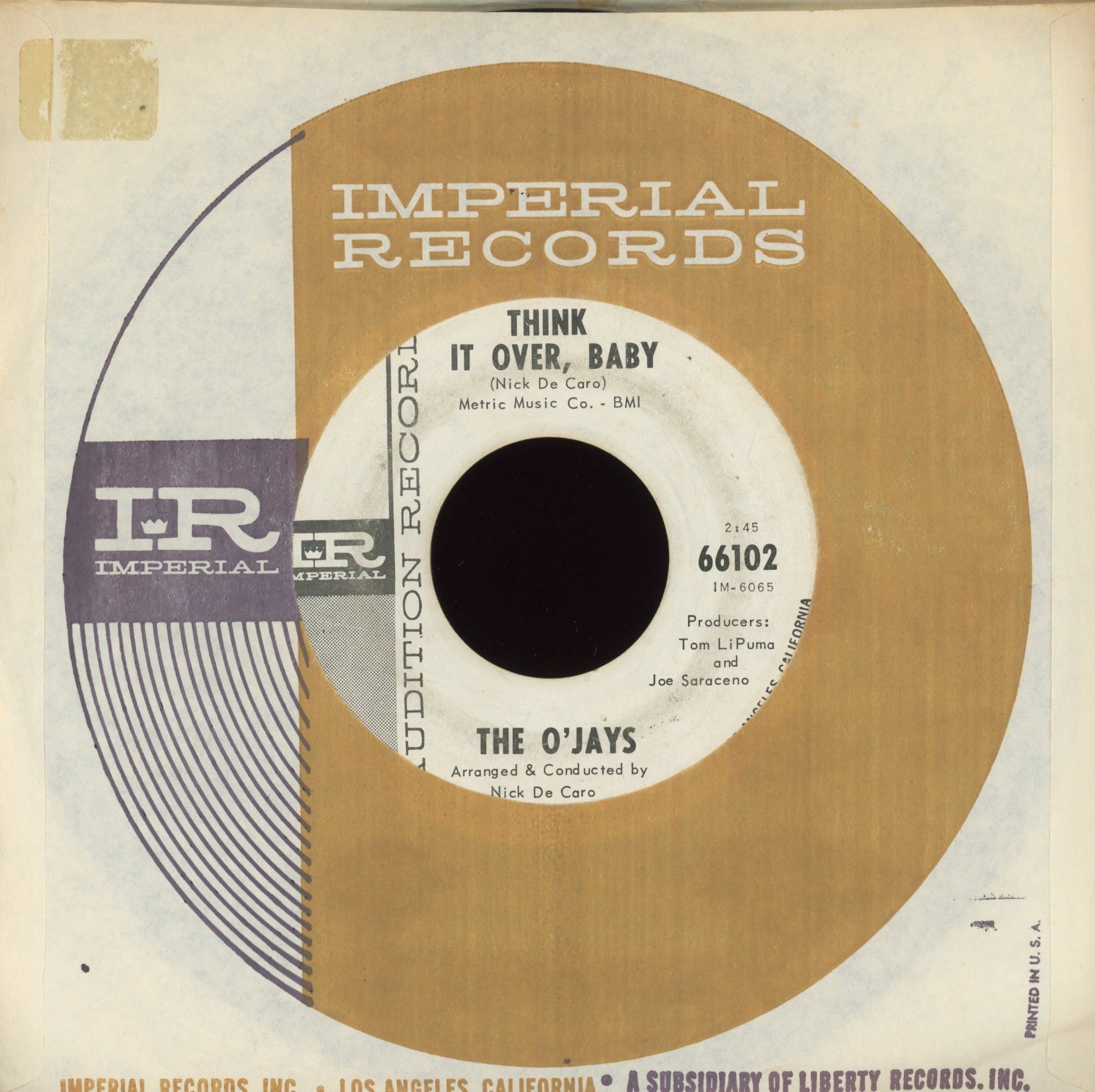 The O'Jays - Lipstick Traces (On A Cigarette) on Imperial Promo Northern Soul 45