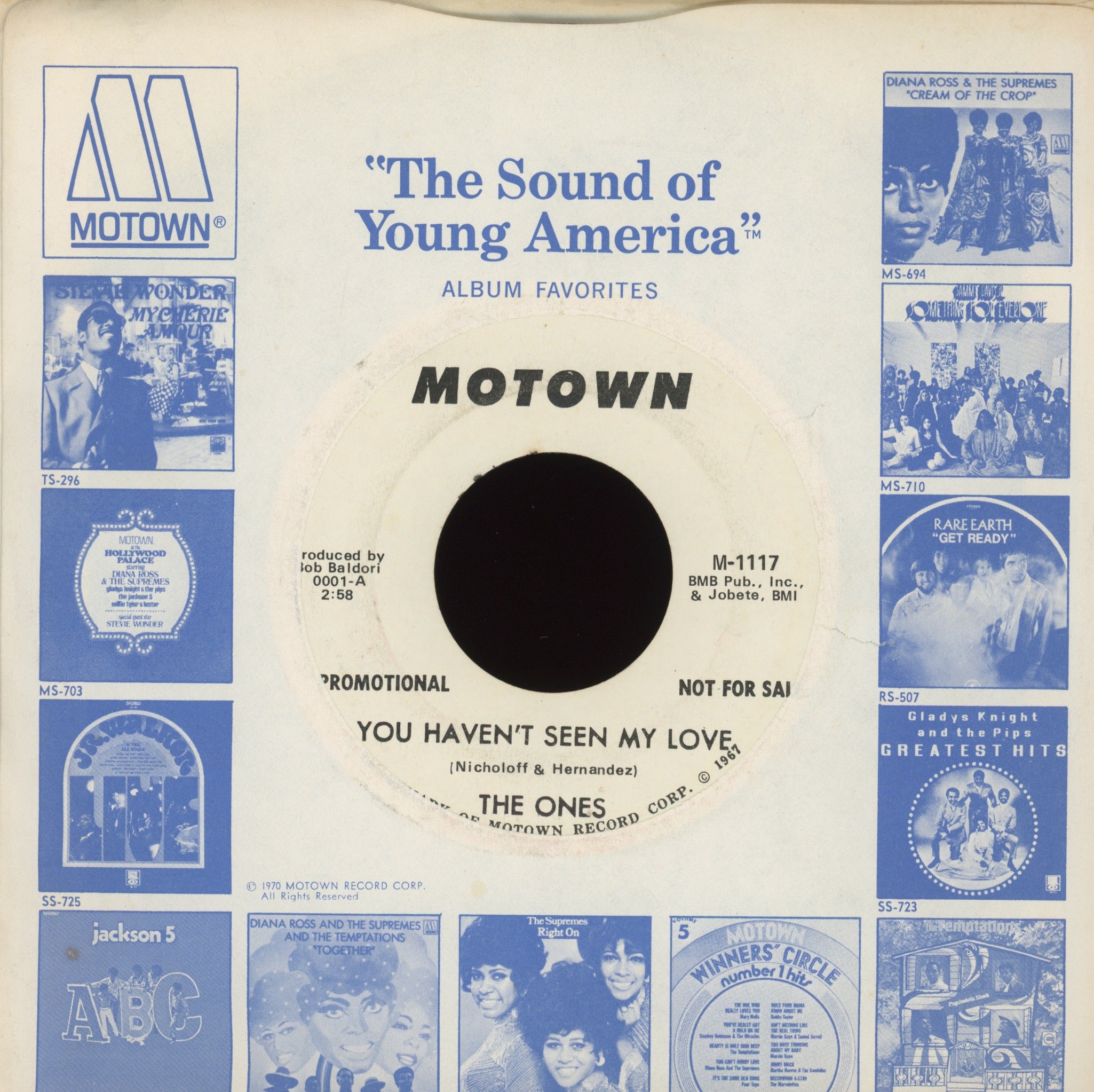 The Ones - You Haven't Seen My Love on Motown Promo Soul 45