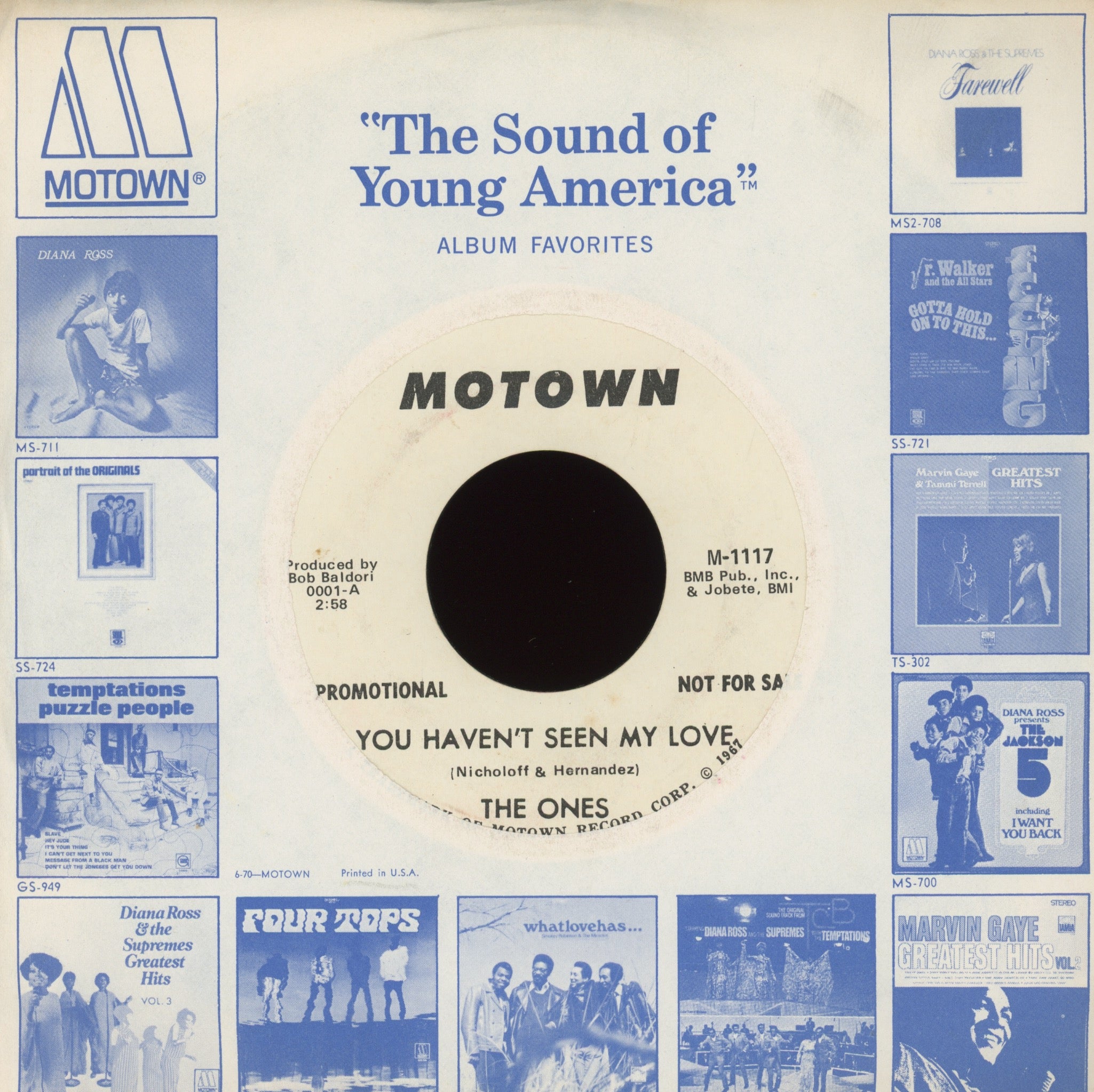 The Ones - You Haven't Seen My Love on Motown Promo Soul 45