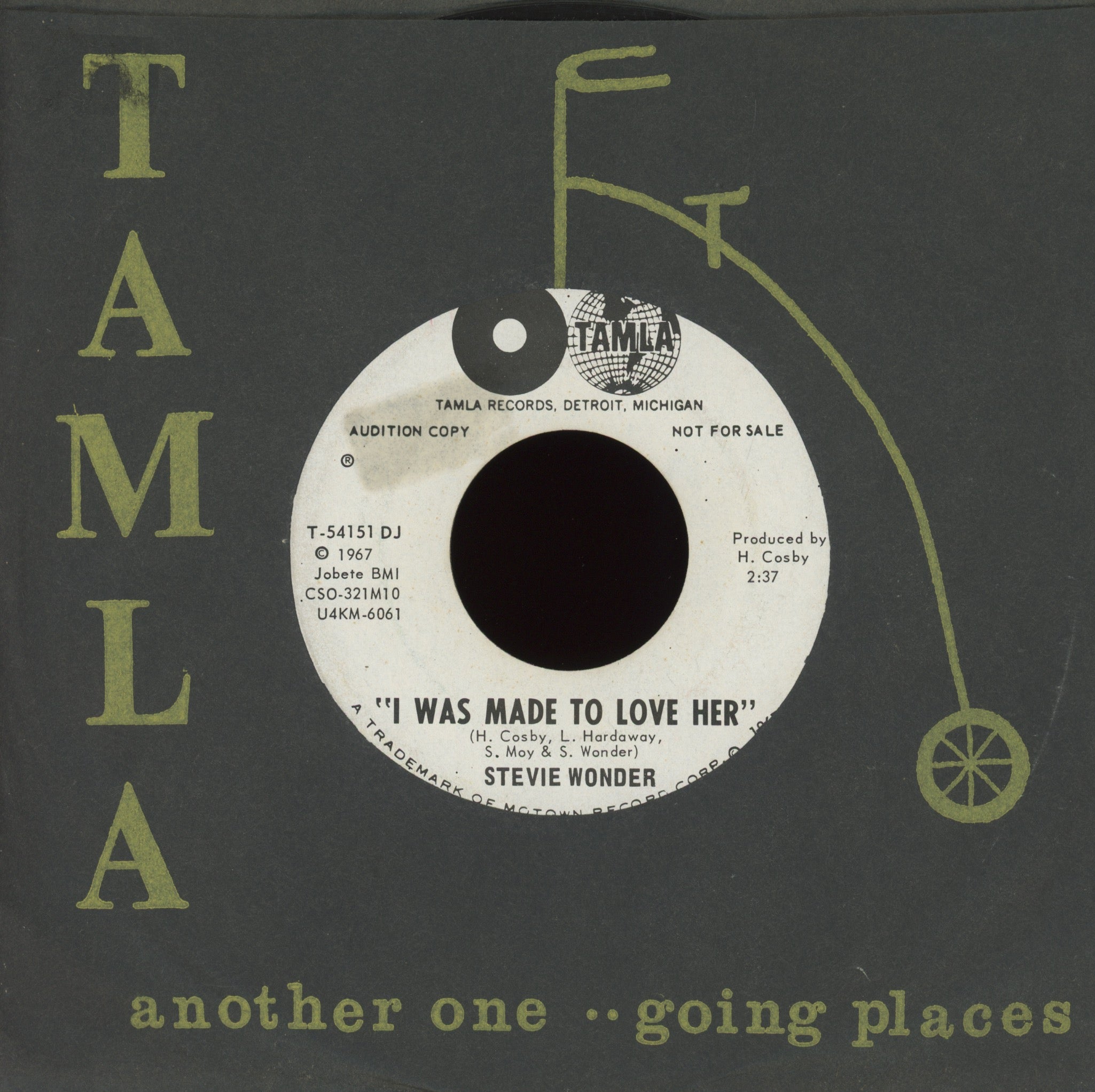 Stevie Wonder - I Was Made To Love Her on Tamla Promo Soul 45