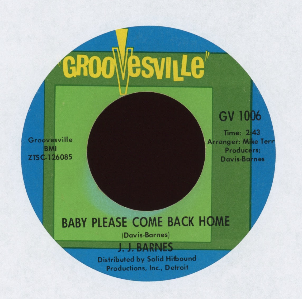 J. J. Barnes - Baby Please Come Back Home on Groovesville Northern Soul 45