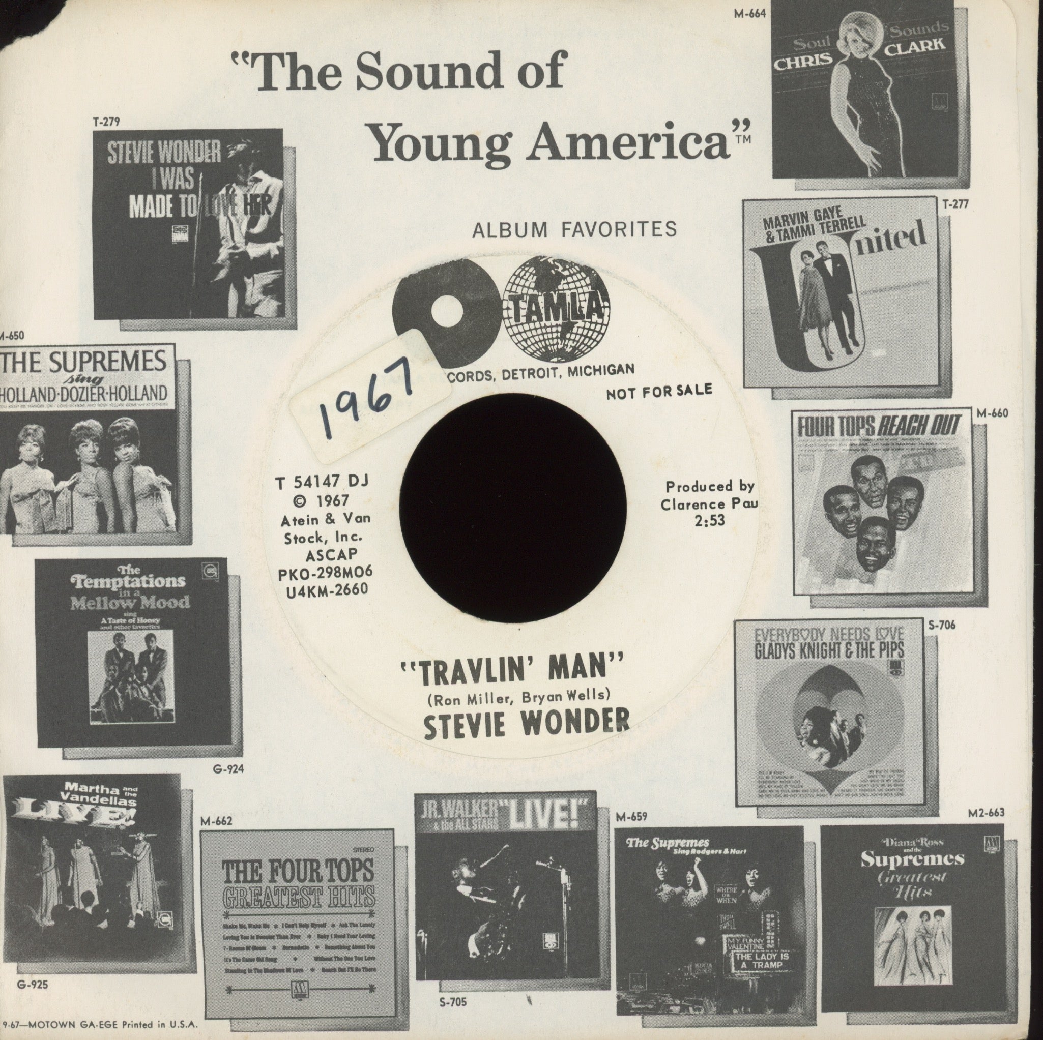 Stevie Wonder - Travlin' Man on Tamla Promo Northern Soul 45