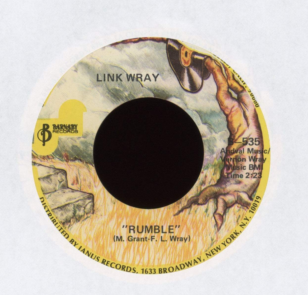 Link Wray - Rumble on Barnaby Reissue Rockabilly 45