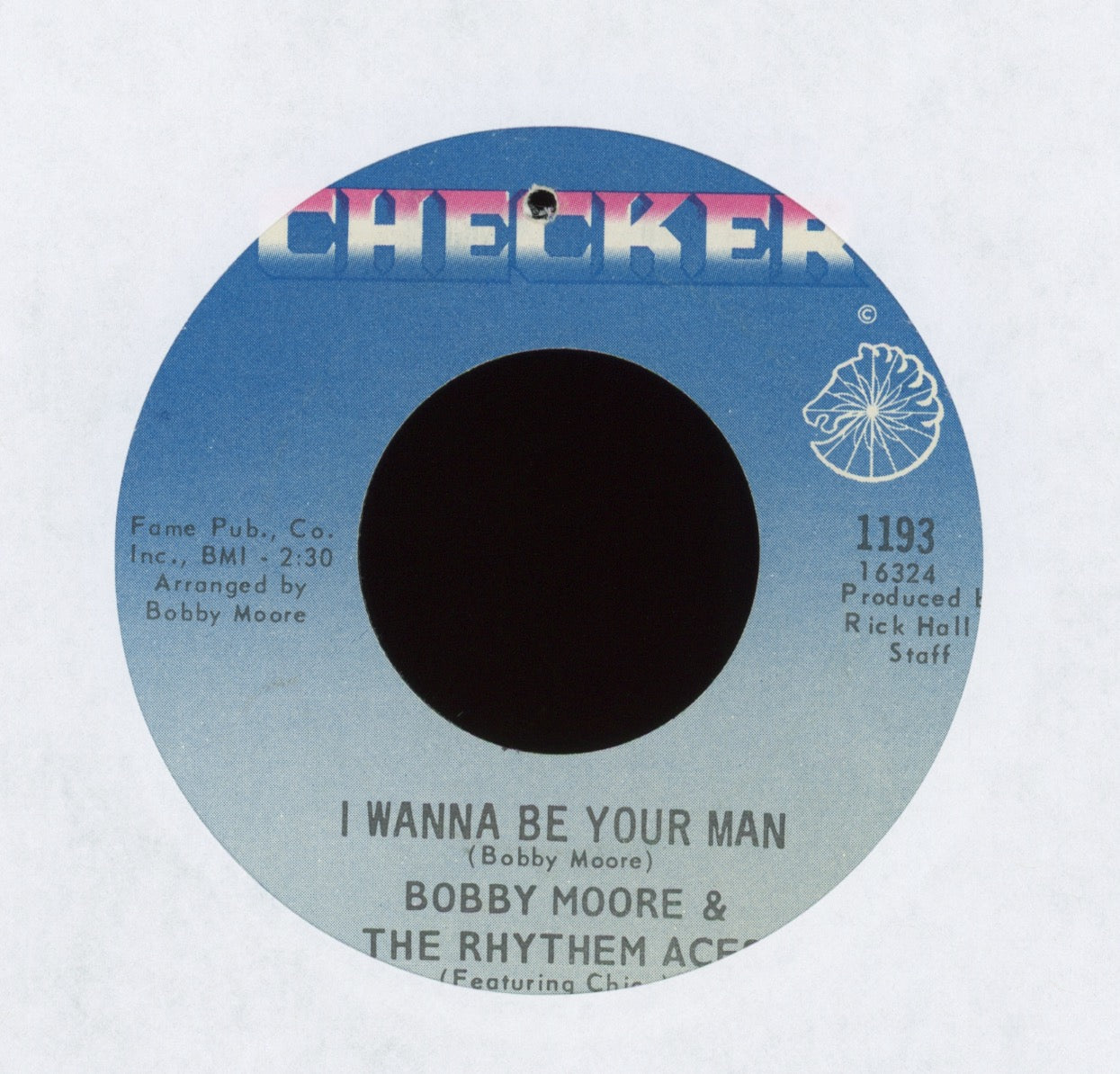 Bobby Moore & The Rhythm Aces - I Wanna Be Your Man on Checker Soul 45