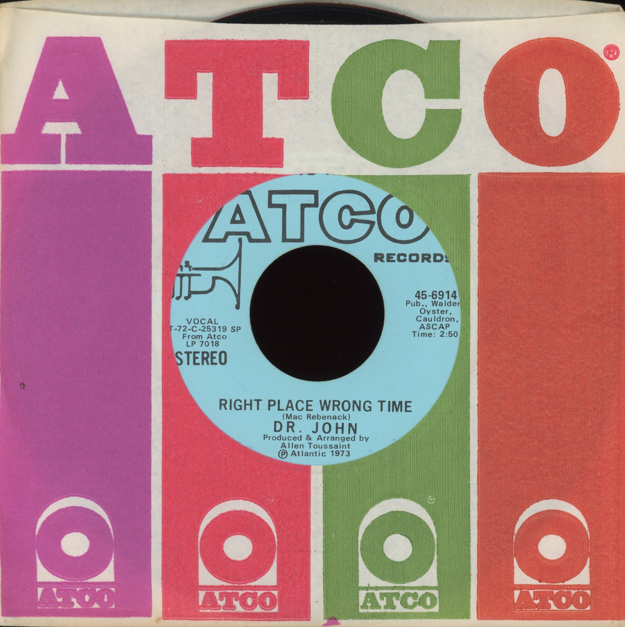 Dr. John - Right Place Wrong Time on Atco Promo Funk 45