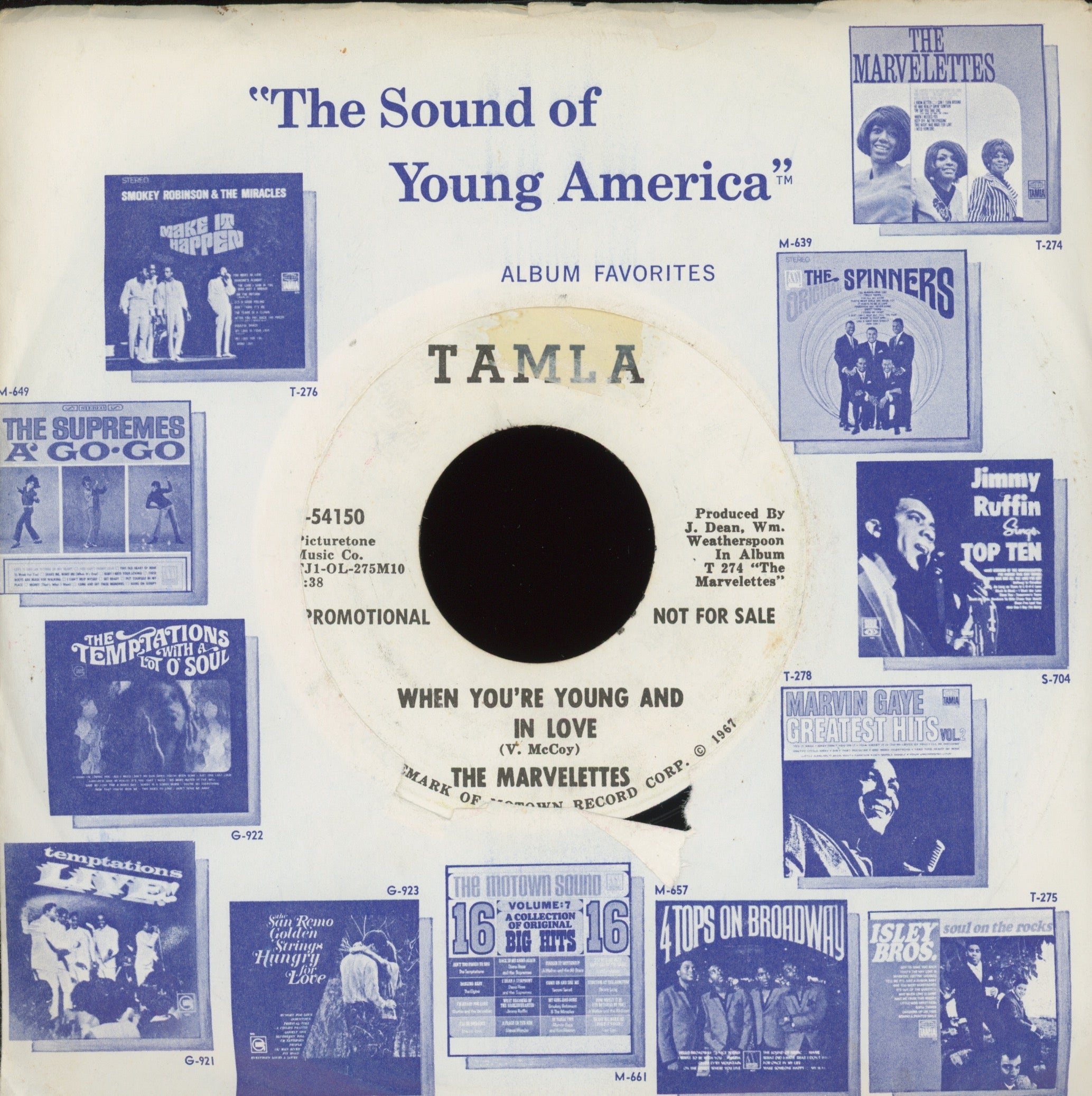 The Marvelettes - When You're Young And In Love on Tamla Promo Northern Soul 45