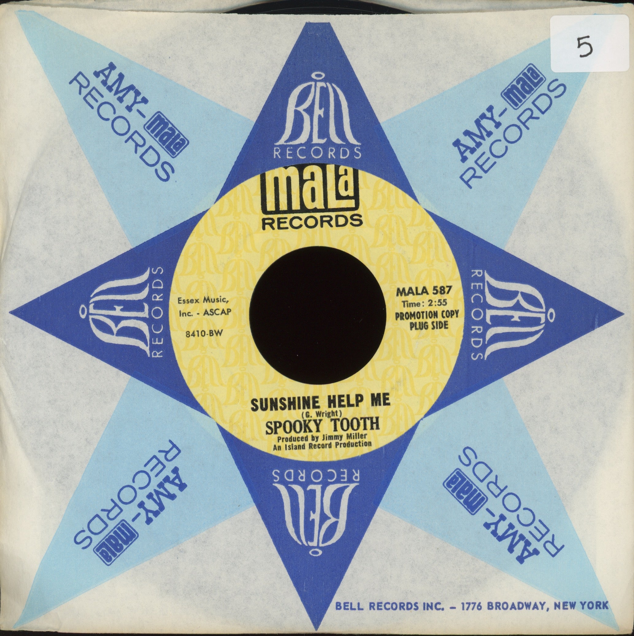 Spooky Tooth - Sunshine Help Me on Mala Promo Rock 45