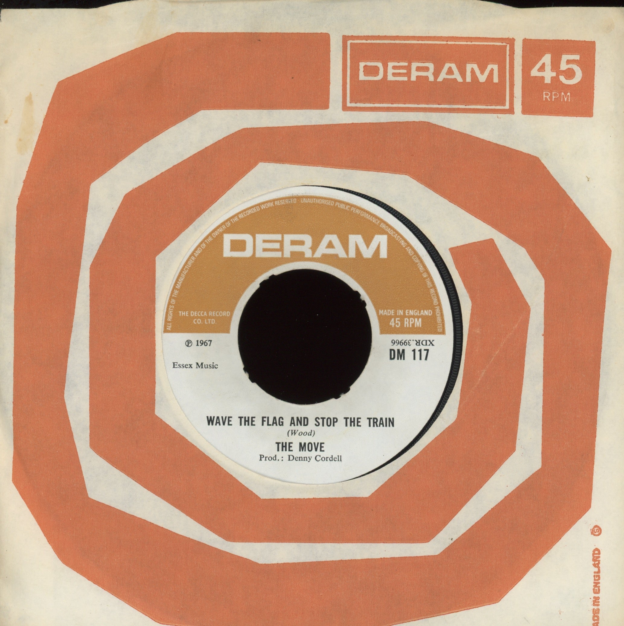 The Move - I Can Hear The Grass Grow on Deram UK Press Rock 45