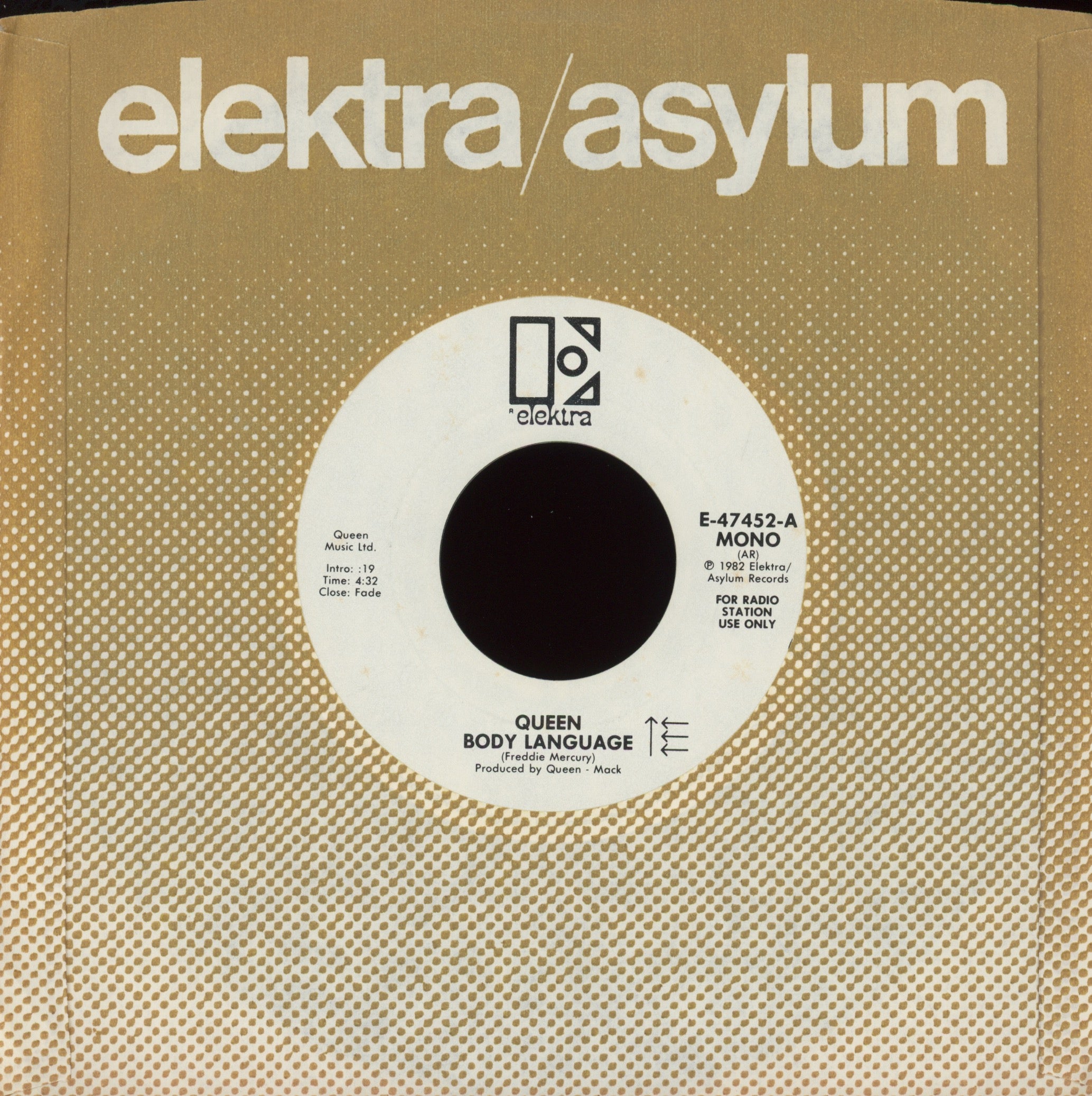 Queen - Body Language on Elektra Promo Rock 45