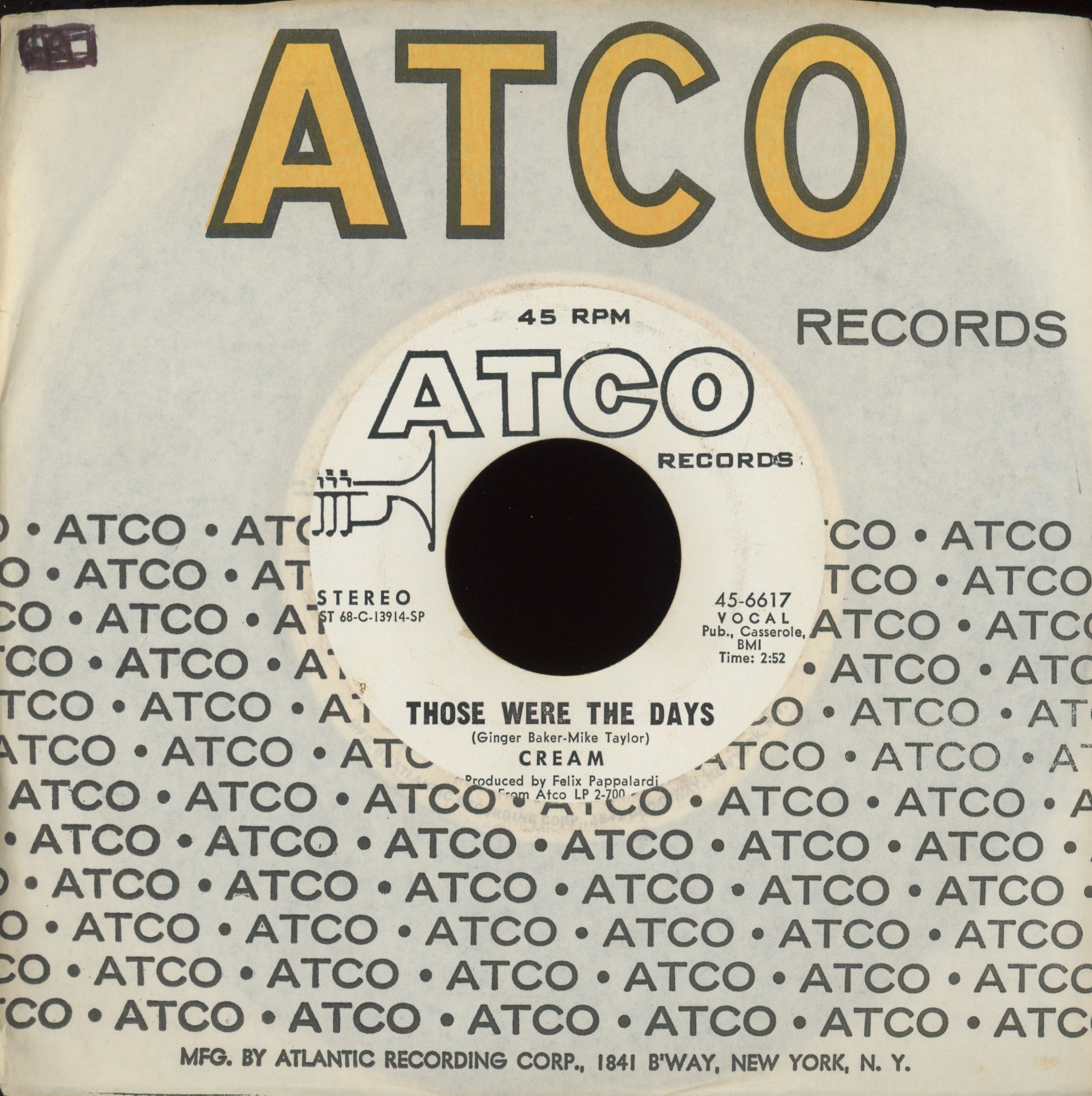 Cream - White Room on Atco Promo Rock 45