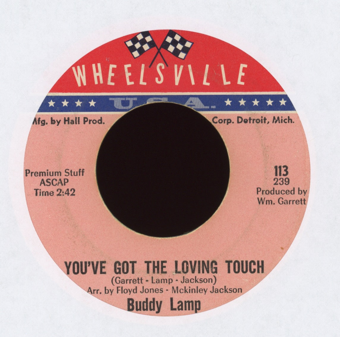 Buddy Lamp - You've Got The Loving Touch on Wheelsville Northern Soul 45