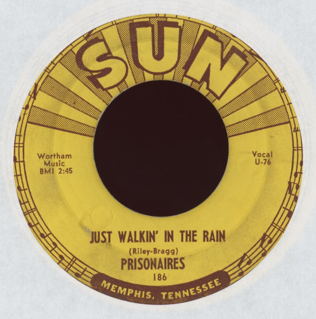 The Prisonaires - Just Walkin' In The Rain on Sun R&B 45 Push Marks