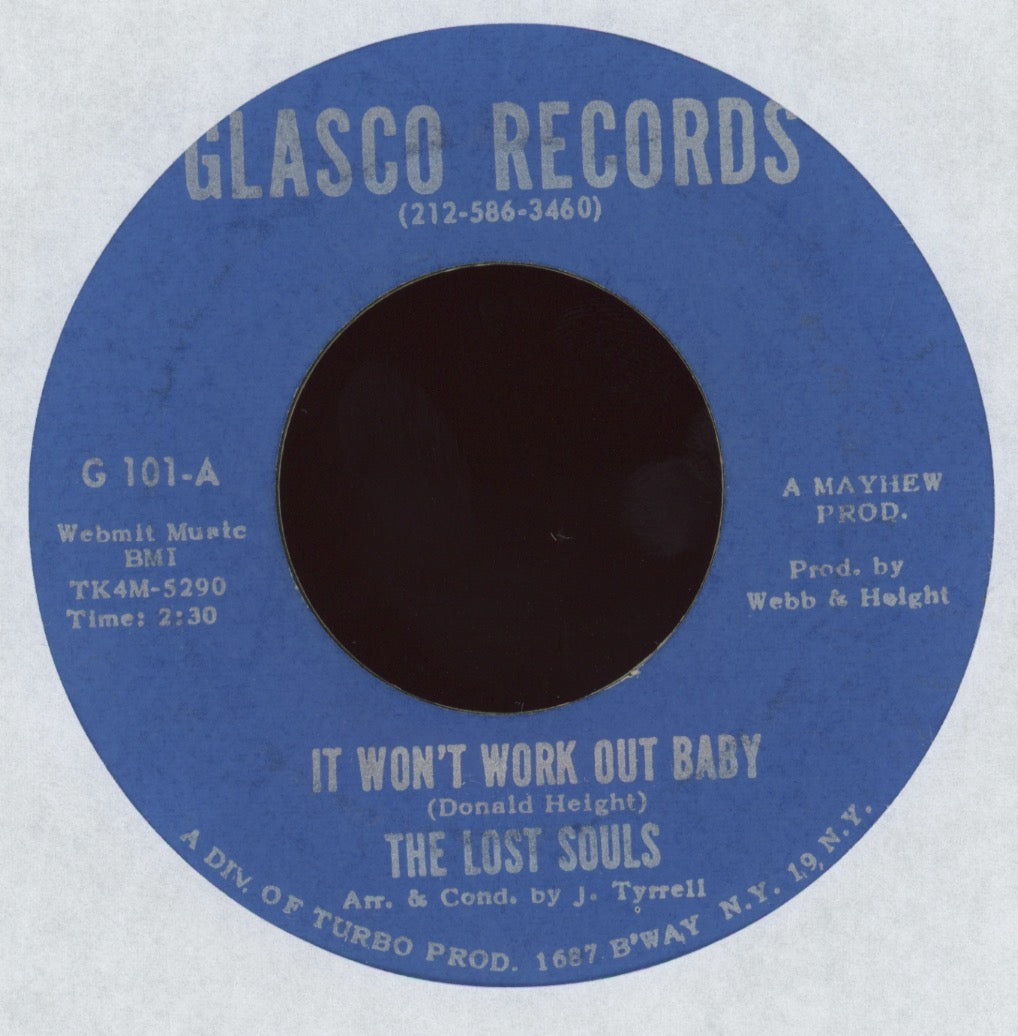The Lost Souls - It Won't Work Out Baby on Glasco Northern Soul 45