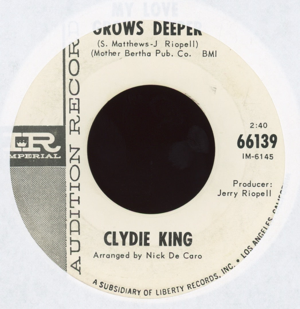 Clydie King - Missin' My Baby / My Love Grows Deeper on Imperial Promo Northern Soul 45