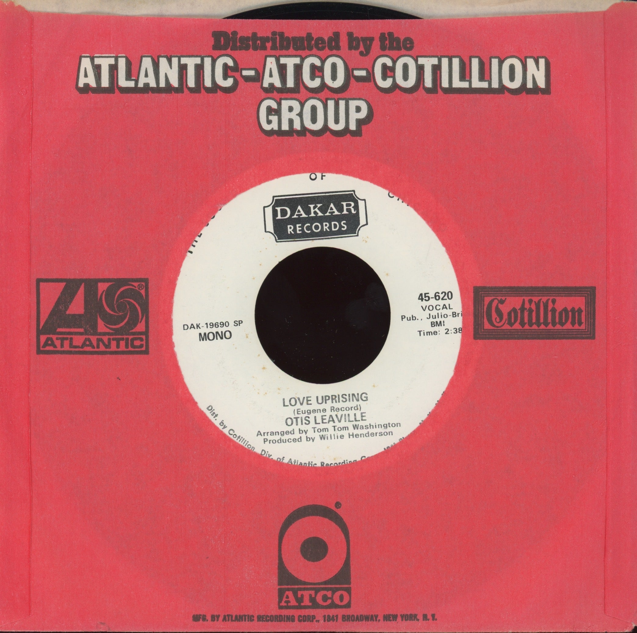 Otis Leavill - Love Uprising on Dakar Promo Northern Soul 45
