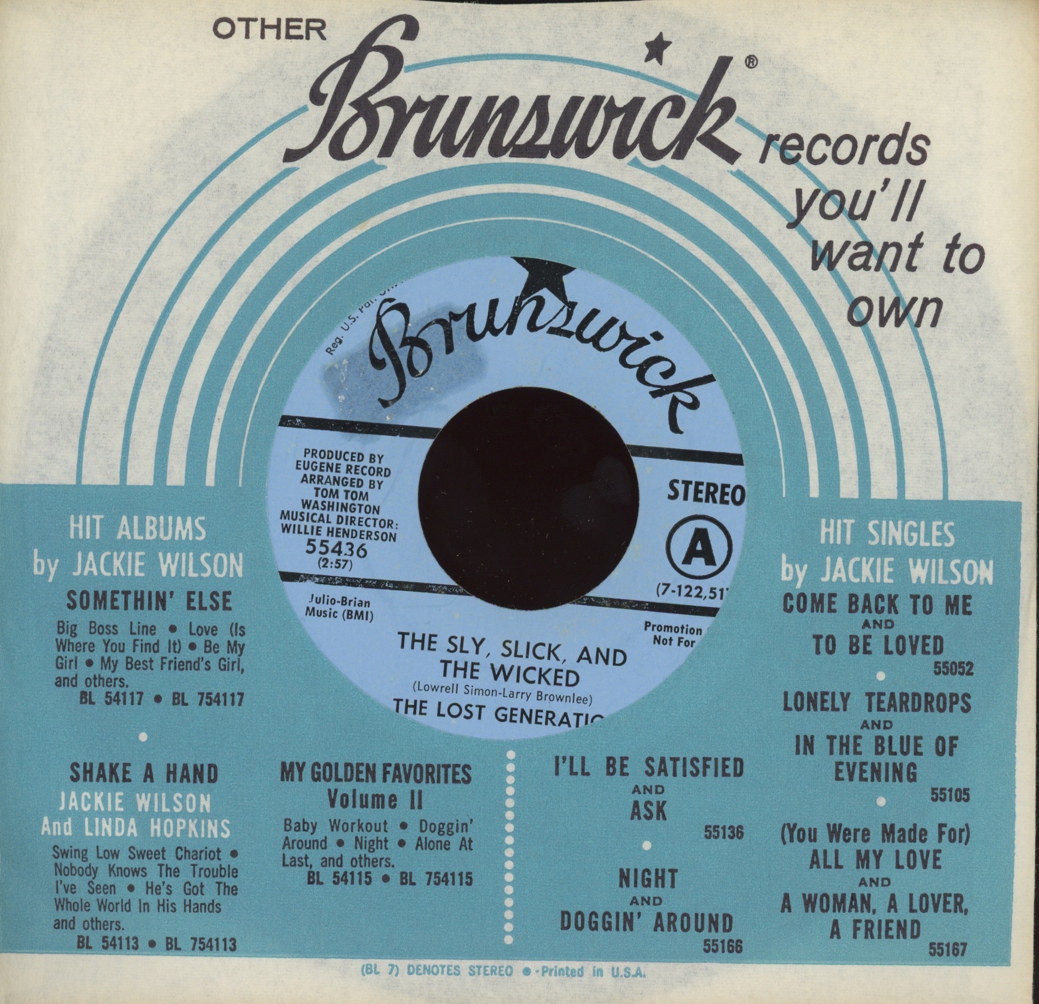 The Lost Generation - You're So Young But You're So True on Brunswick Promo Northern Soul 45