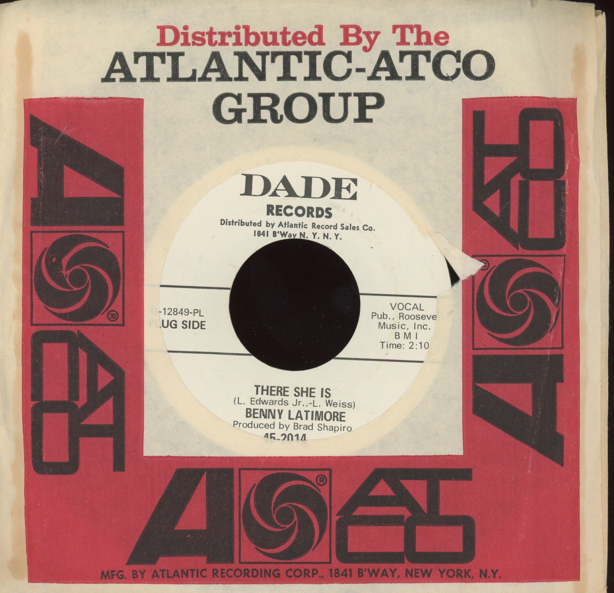 Benny Latimore - It Was So Nice While It Lasted on Dade Promo Northern Soul 45