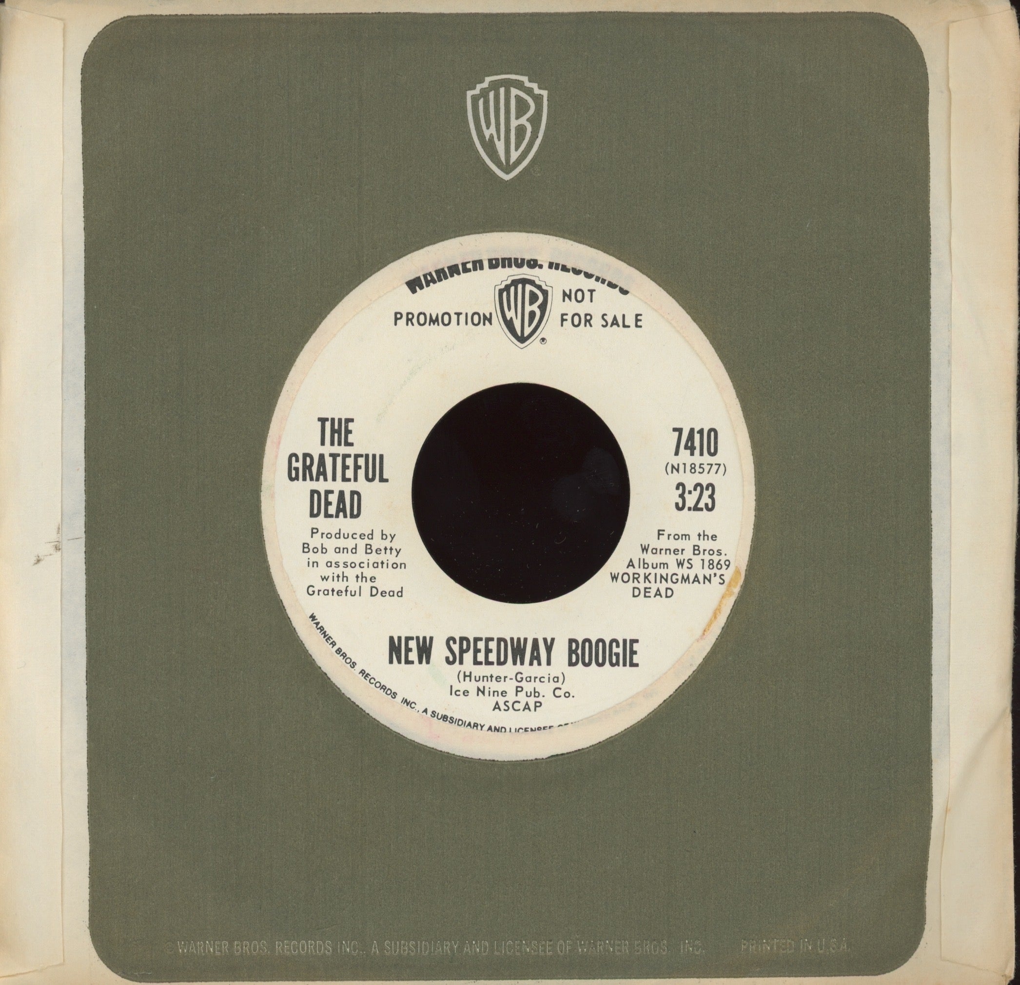 The Grateful Dead - Uncle John's Band on WB Promo Rock 45